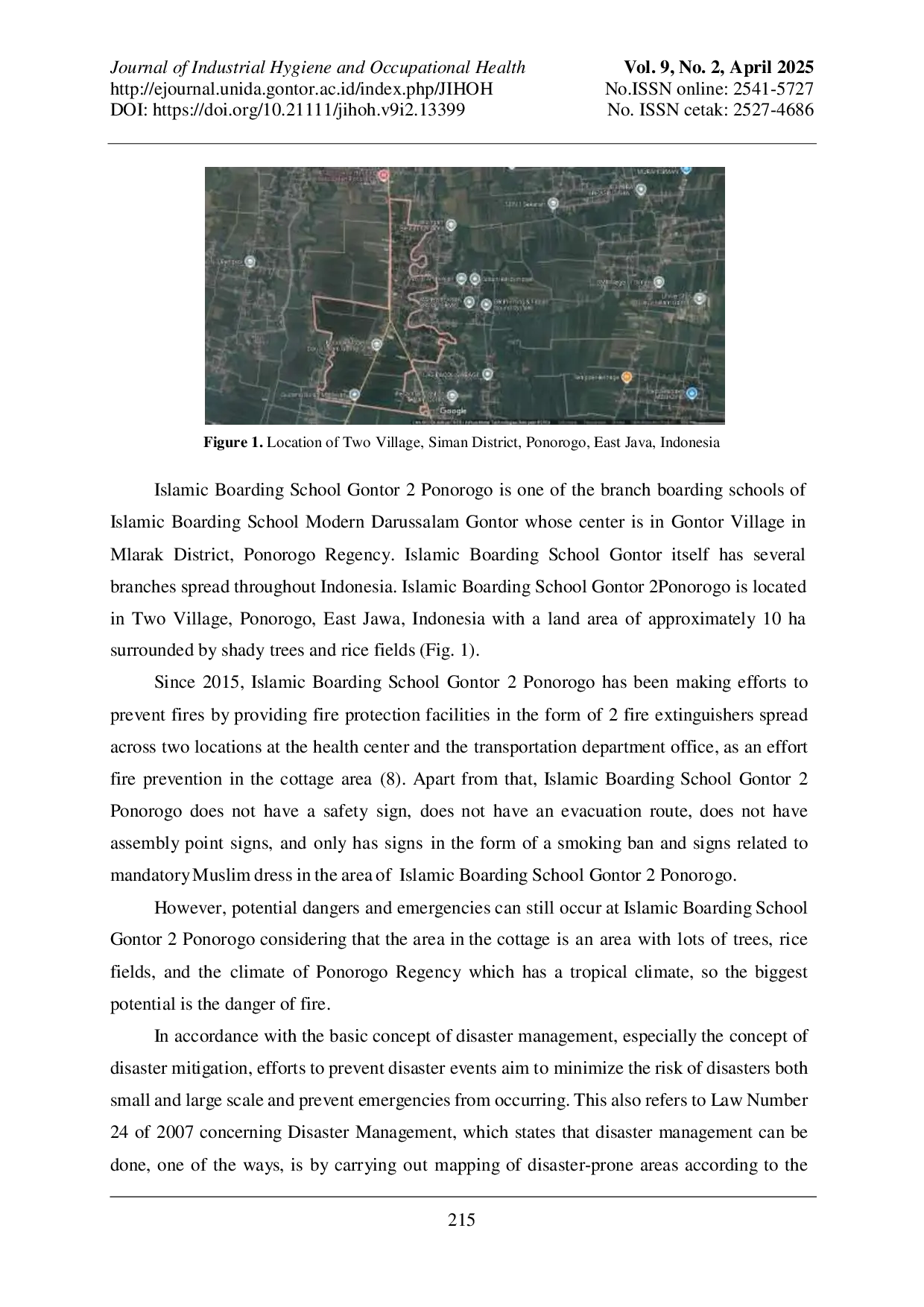 JURIS Mapping of Fire Extinguishers A Case Study in Islamic Boarding School Gontor 2 Ponorogo