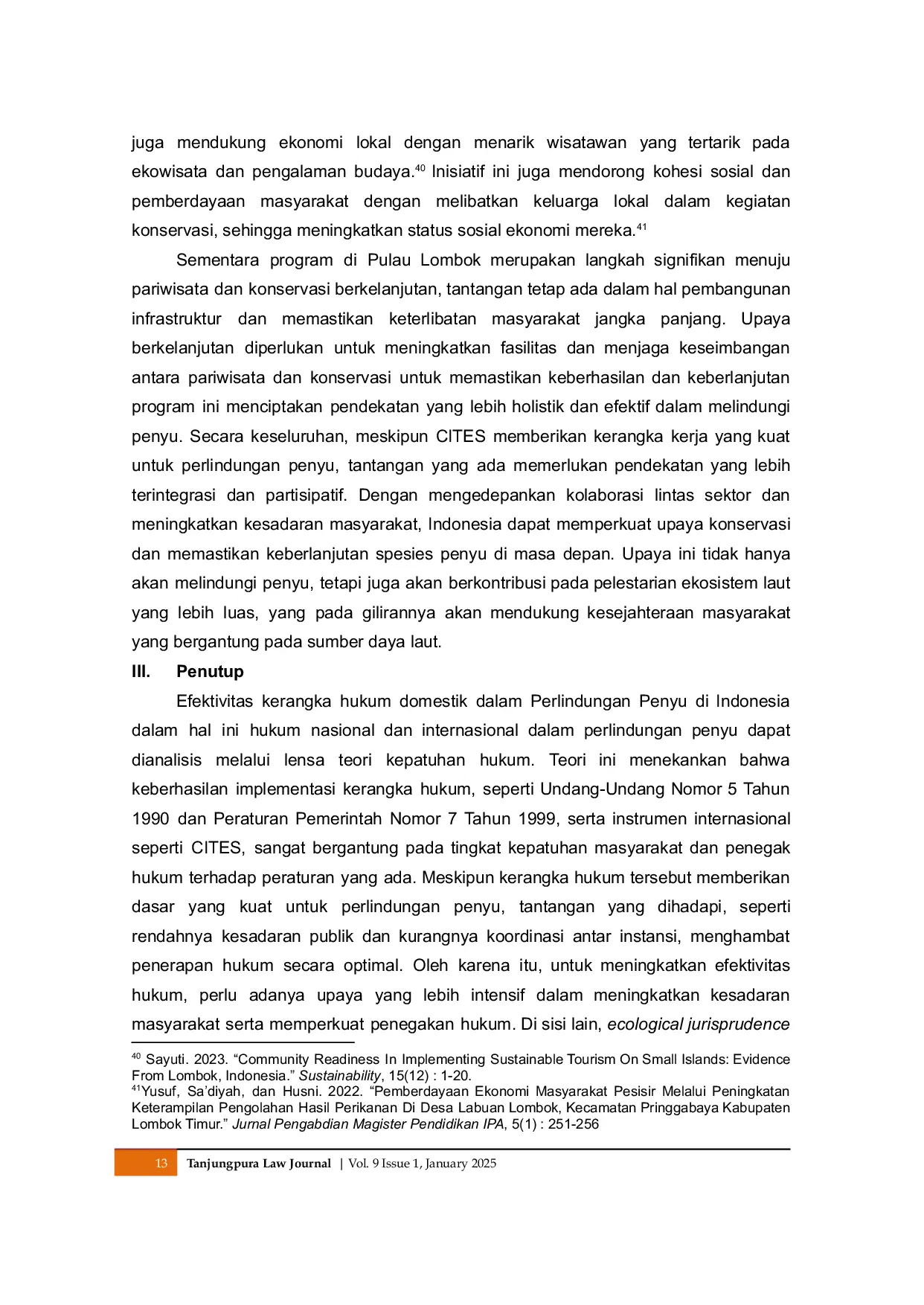 JURIS Peran Hukum Nasional Dan Internasional Dalam Konservasi Penyu Sebagai Satwa Liar Yang Dilindungi Di Indonesia