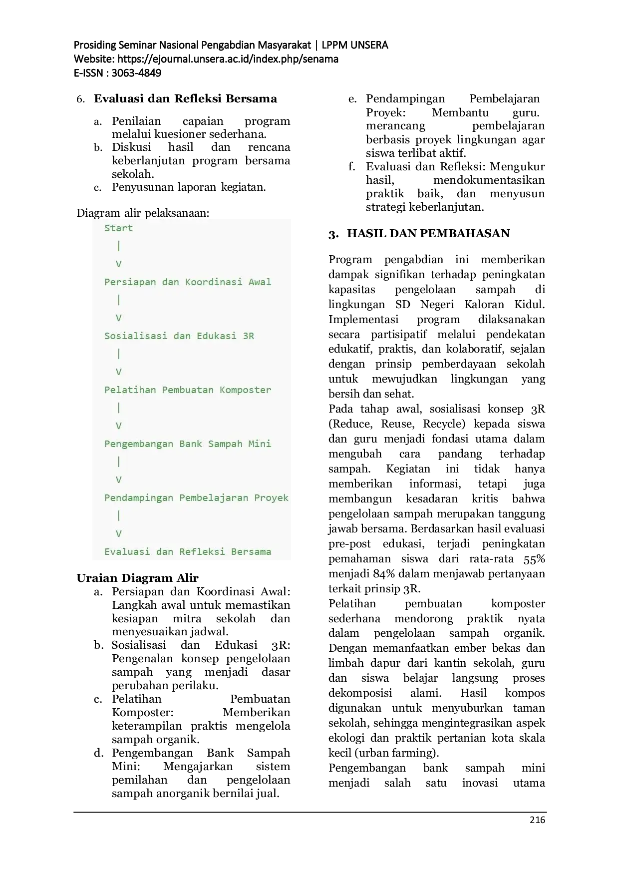 JURIS Program Pengelolaan Sampah Berbasis Sekolah untuk Mewujudkan Sekolah Adiwiyata