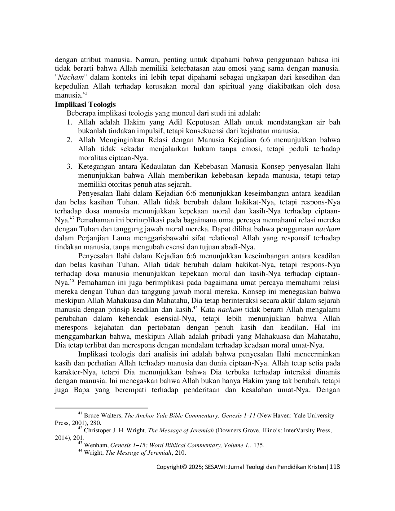 juris Penyesalan Ilahi Kajian Eksegetis Terhadap Kejadian 6 6