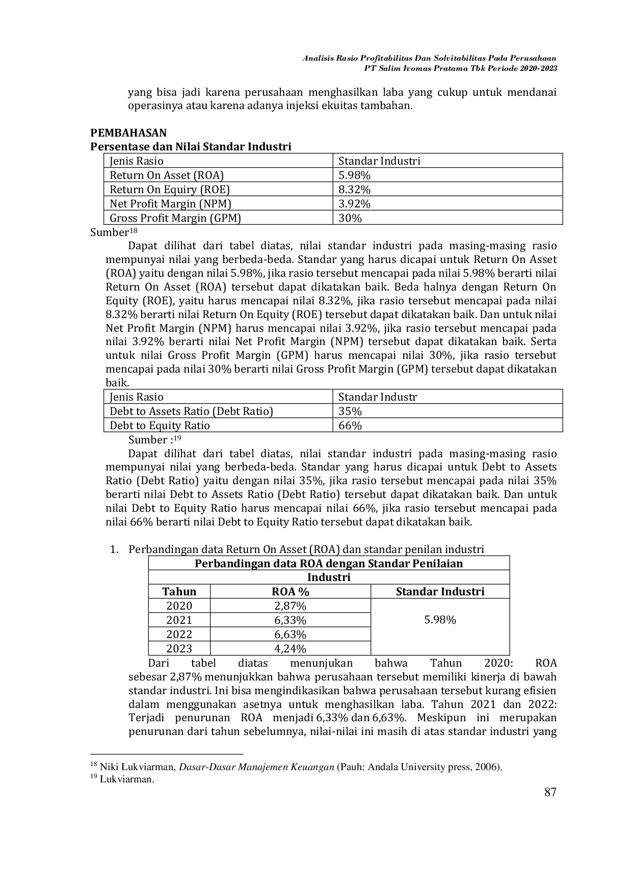 JURIS Analisis Rasio Keuangan Pada Perusahaan PT Salim Ivomas Pratama Tbk Periode 2020 2023 Dalam Perspektif Studi Kelayakan Bisnis