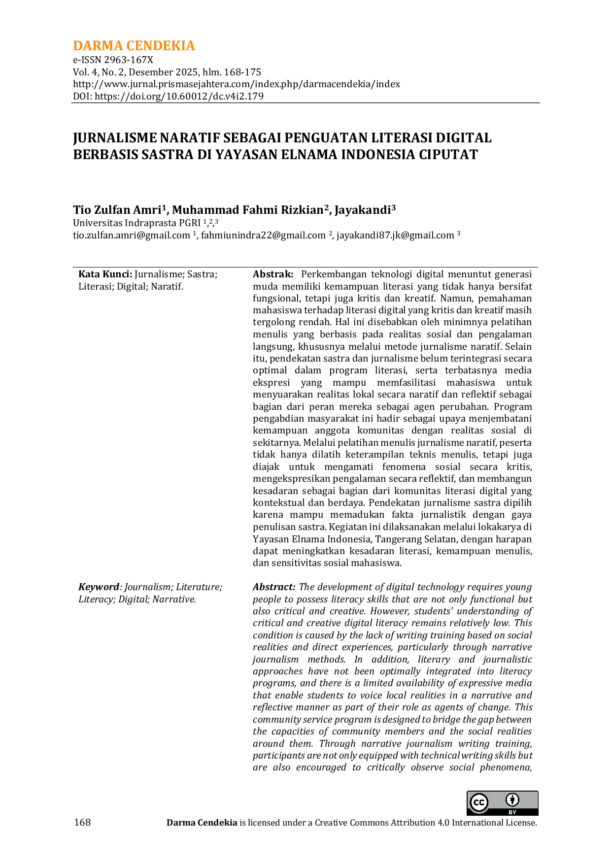 JURIS Jurnalisme Naratif sebagai Penguatan Literasi Digital Berbasis Sastra