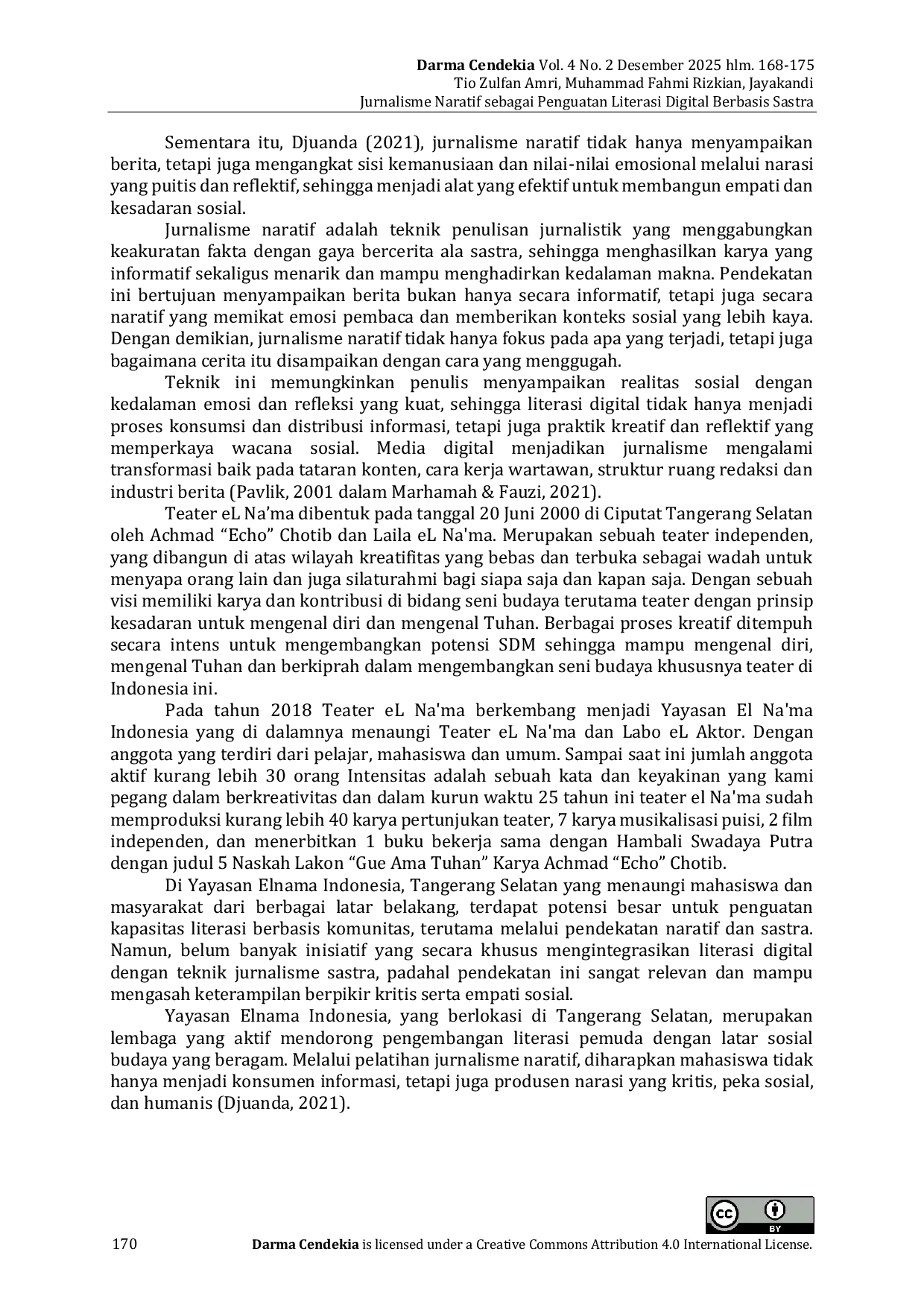 JURIS Jurnalisme Naratif sebagai Penguatan Literasi Digital Berbasis Sastra