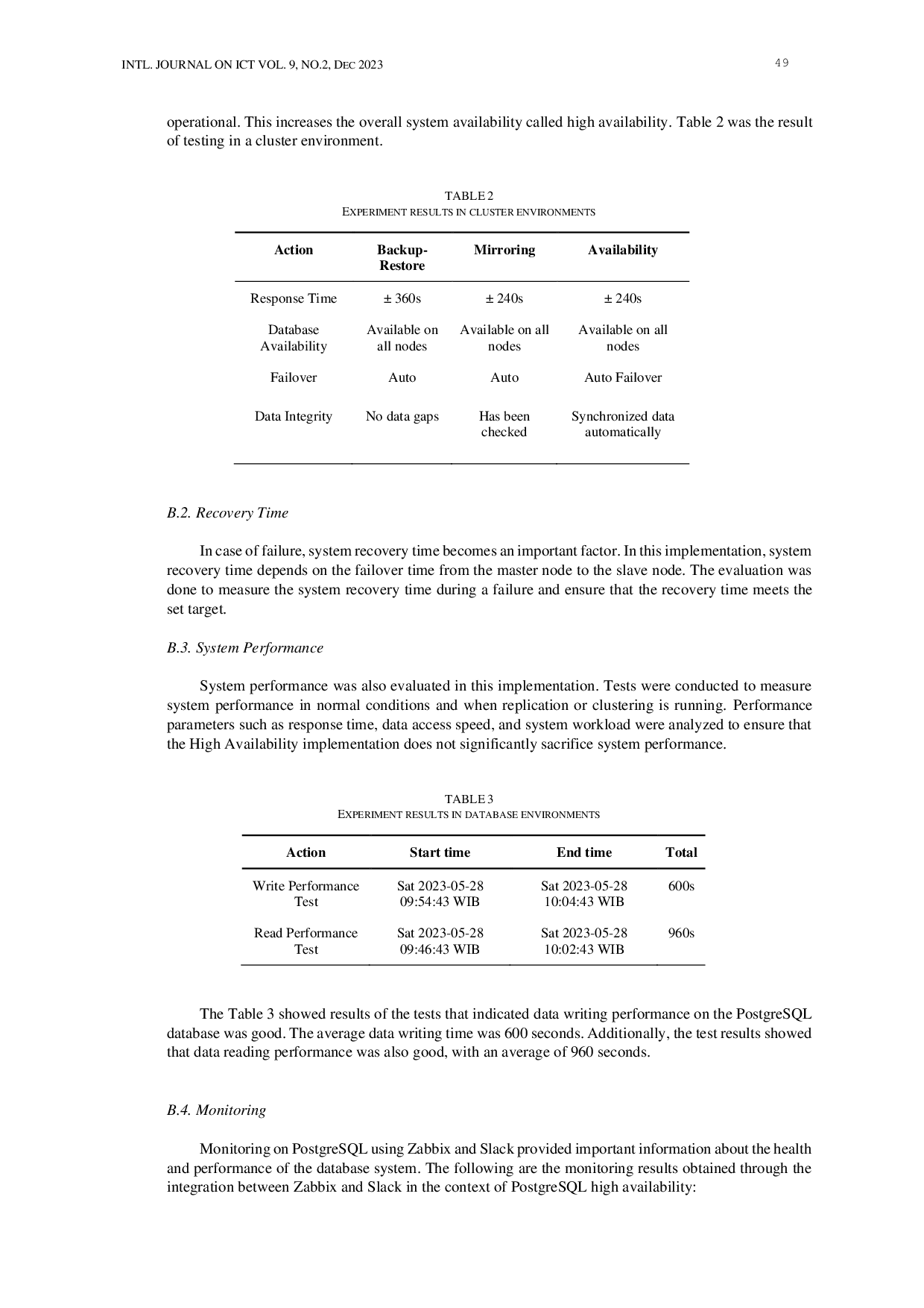 JURIS The Development of High Availability Database Infrastructure for OSS Projects with Monitoring Systems in Cloud Computing Environments