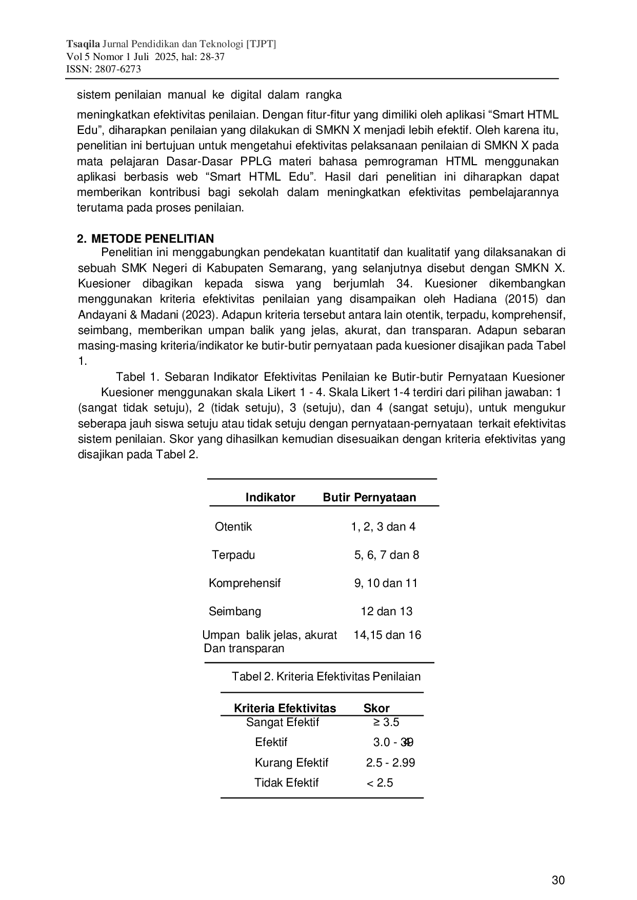 JURIS Efektivitas Penilaian Siswa Melalui Web Smart HTML Edu