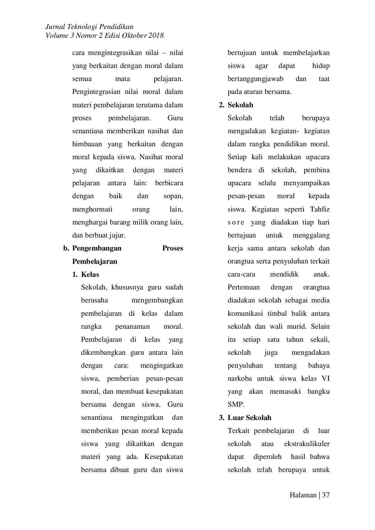 JURIS Evaluasi Strategi Penerapan Pendidikan Moral di MSI Al Amin Mataram