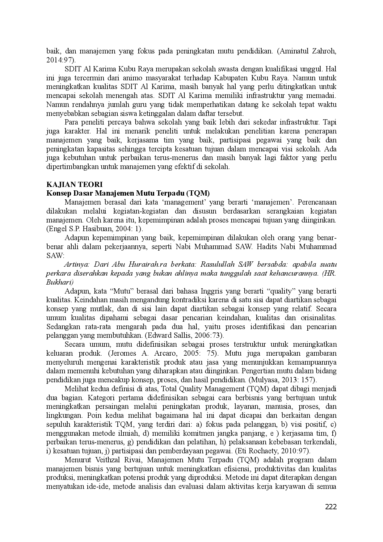 juris Implementasi Total Quality Management Tqm Pada Sdit Al Karima Kubu Raya T a 2023 2024