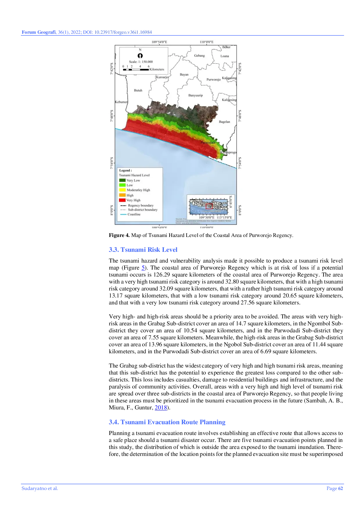 JURIS Simulated Mitigation of Tsunami Disasters in the Coastal Area of Purworejo Regency Central Java Indonesia