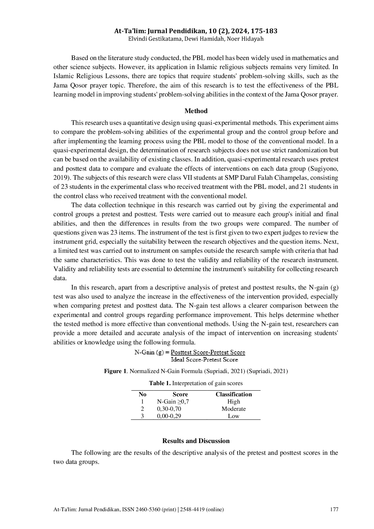 JURIS The Effectiveness of the PBL Learning Model on Students Problem Solving Abilities in the Subject of Jama Qasar Prayers