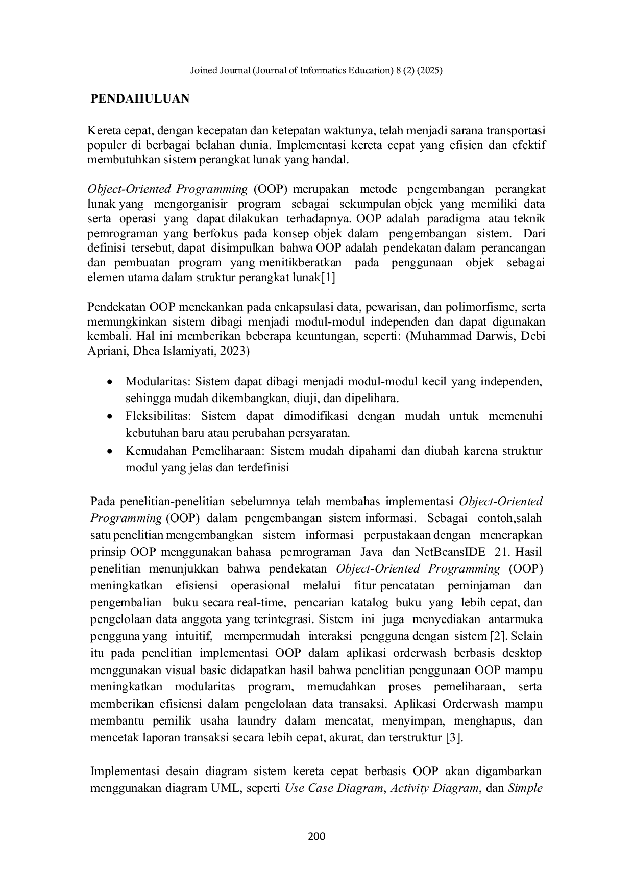 JURIS Perancangan Sistem Aplikasi Kereta Cepat dengan Metodologi Berorientasi Obyek