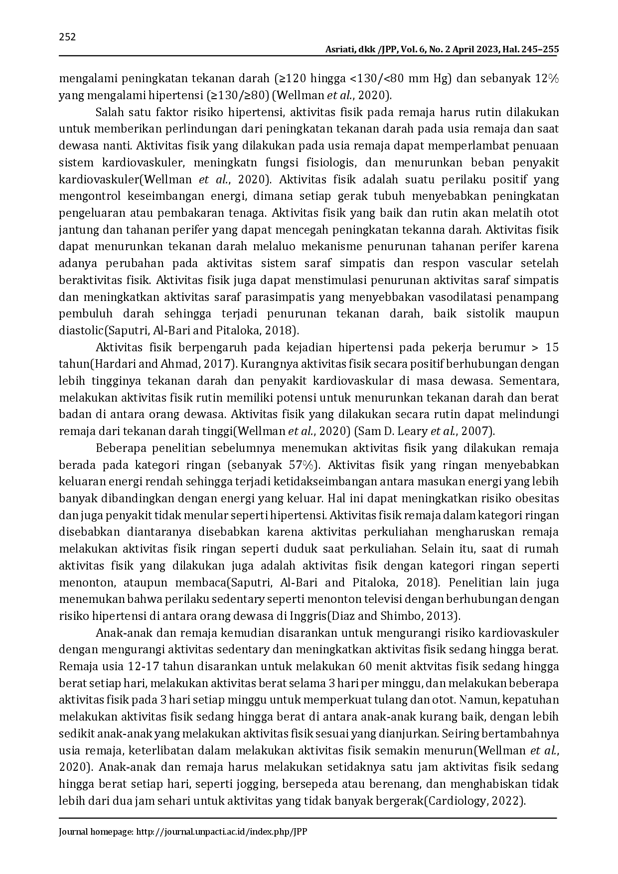 juris Analisis Aktivitas Fisik Remaja Papua Untuk Pencegahan Hipertensi