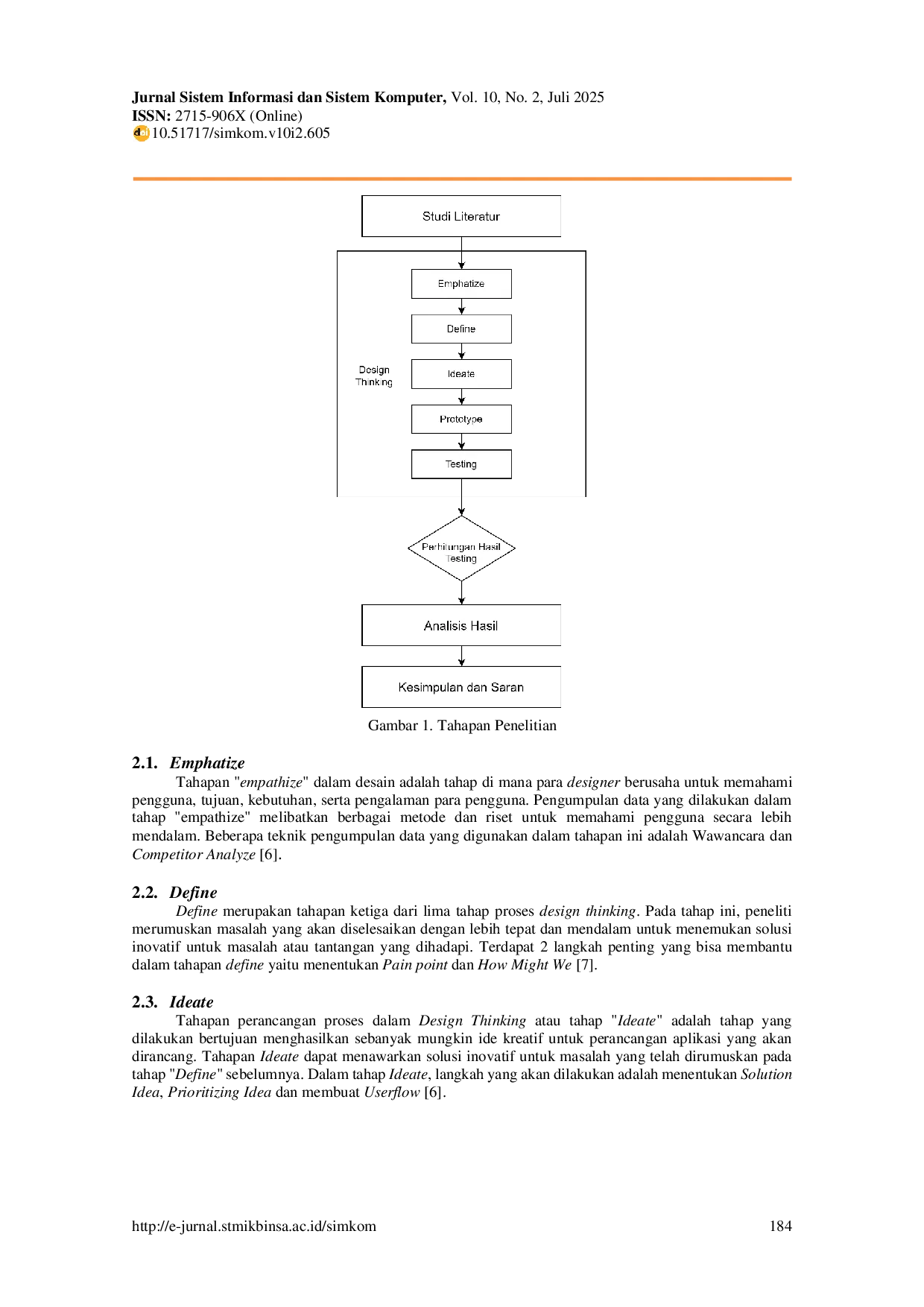 JURIS Perancangan User Interface UI User Experience UX Aplikasi SI Presensi Berbasis Mobile Menggunakan Metode Design Thingking