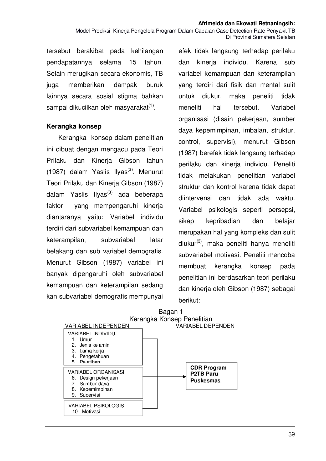 JURIS Model Prediksi Kinerja Pengelola Program Dalam Capaian Case Detection Rate Penyakit Tb Di Provinsi Sumatera Selatan