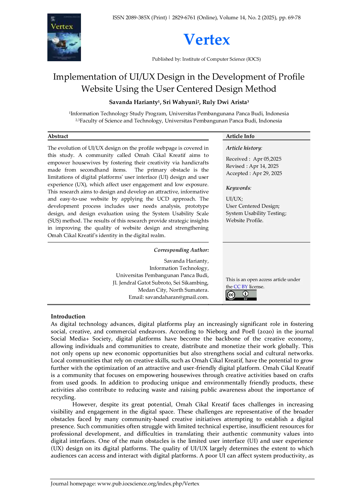 JURIS Implementation of UI UX Design in the Development of Profile Website Using the User Centered Design Method