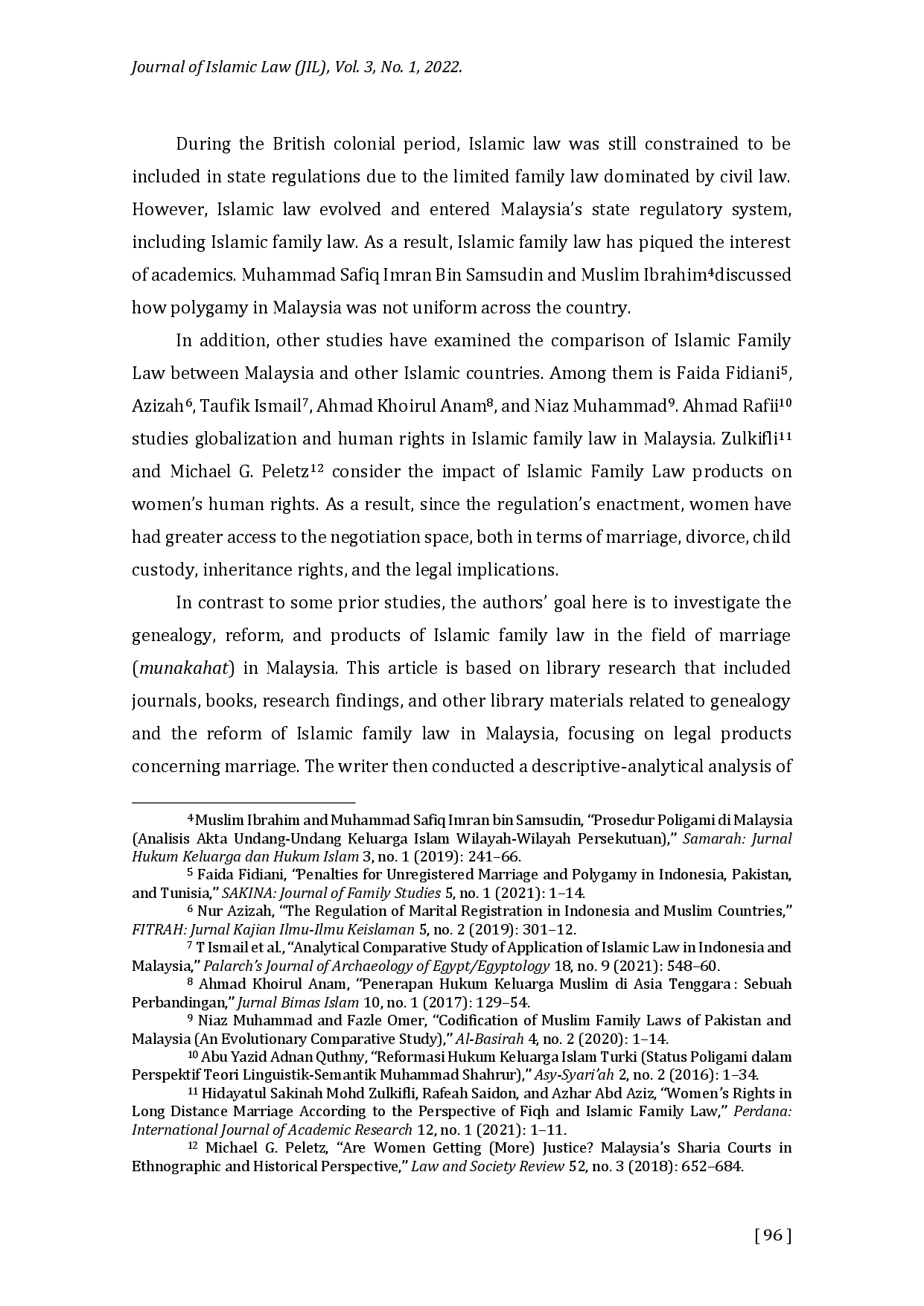 juris Genealogy and Reform of Islamic Family Law Study of Islamic Marriage Law Products in Malaysia