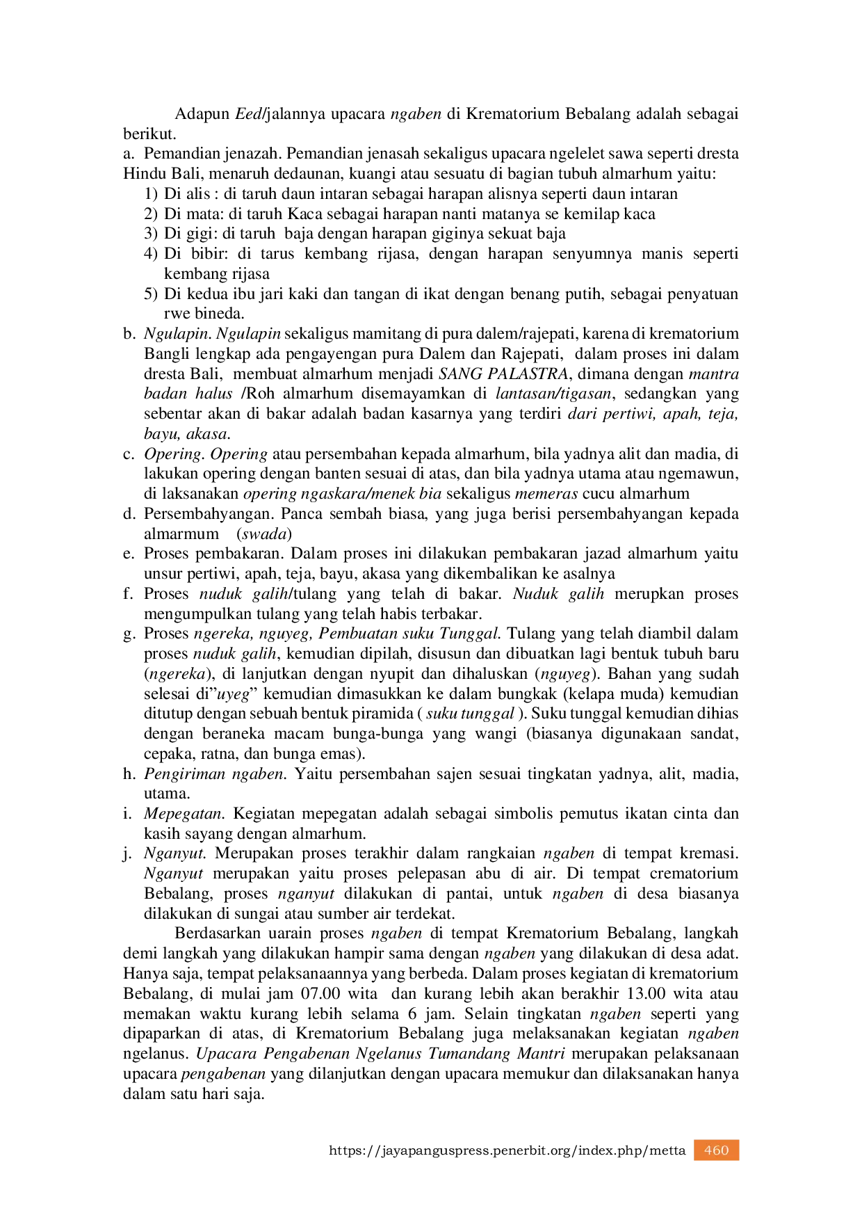 JURIS Ngaben Di Krematorium Sagraha Mandra Kantha Santhi Sebagai Sebuah Solusi