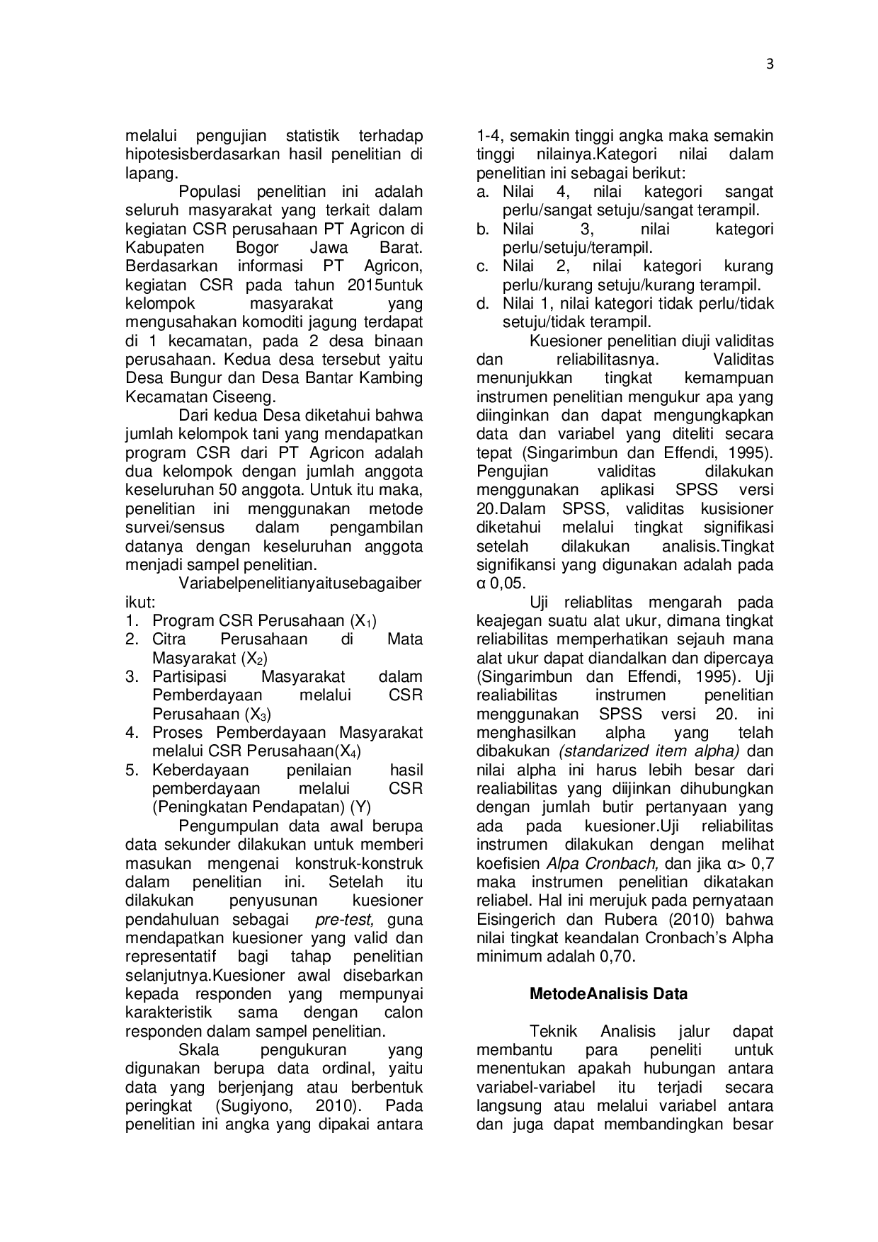 JURIS Dampak Bantuan Program Corporate Social Responsibility CSR Pertanian PT Agricon Terhadap Pendapatan Kesejahteraan Petani Jagung Di Bogor Jawa Barat