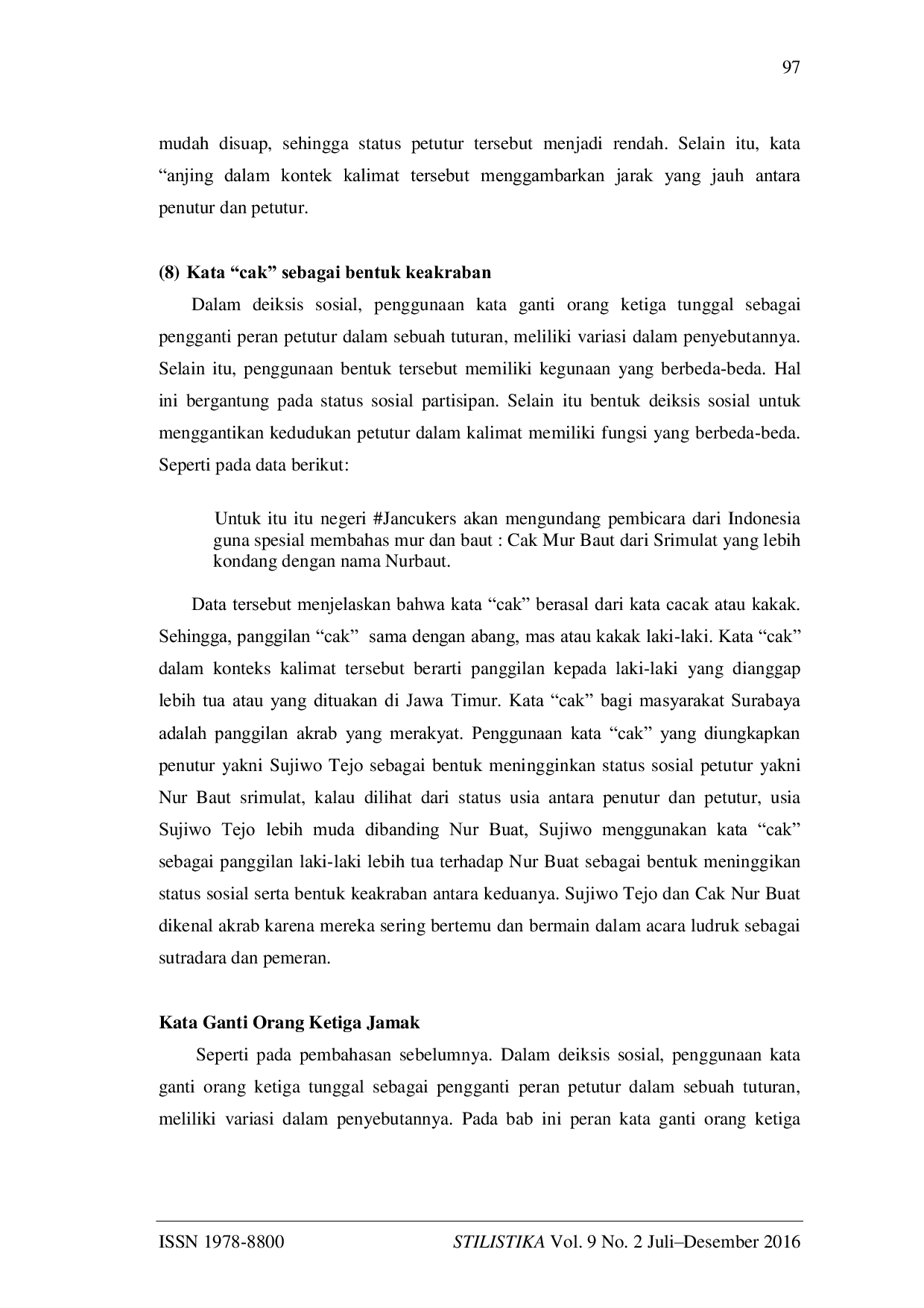 JURIS Deiksis Sosial Kumpulan Esai Buku Republik Jancukers Karya Sujiwo Tejo