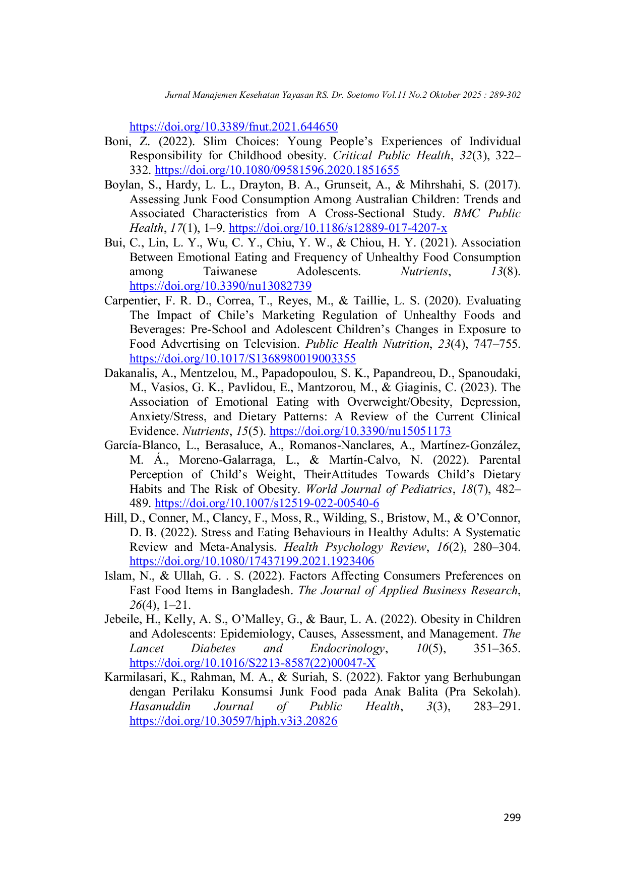 JURIS Determinan Stres Dan Pola Konsumsi Junk Food Pada Remaja Studi Faktor Sosial Ekonomi Dan Psikologis