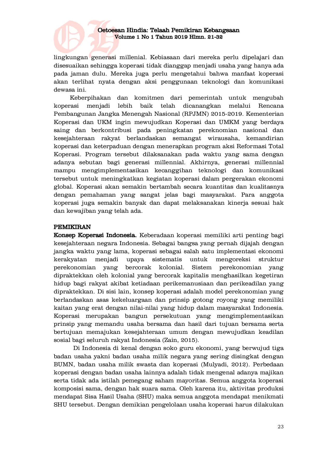 JURIS Reformasi total koperasi bagi generasi millenial