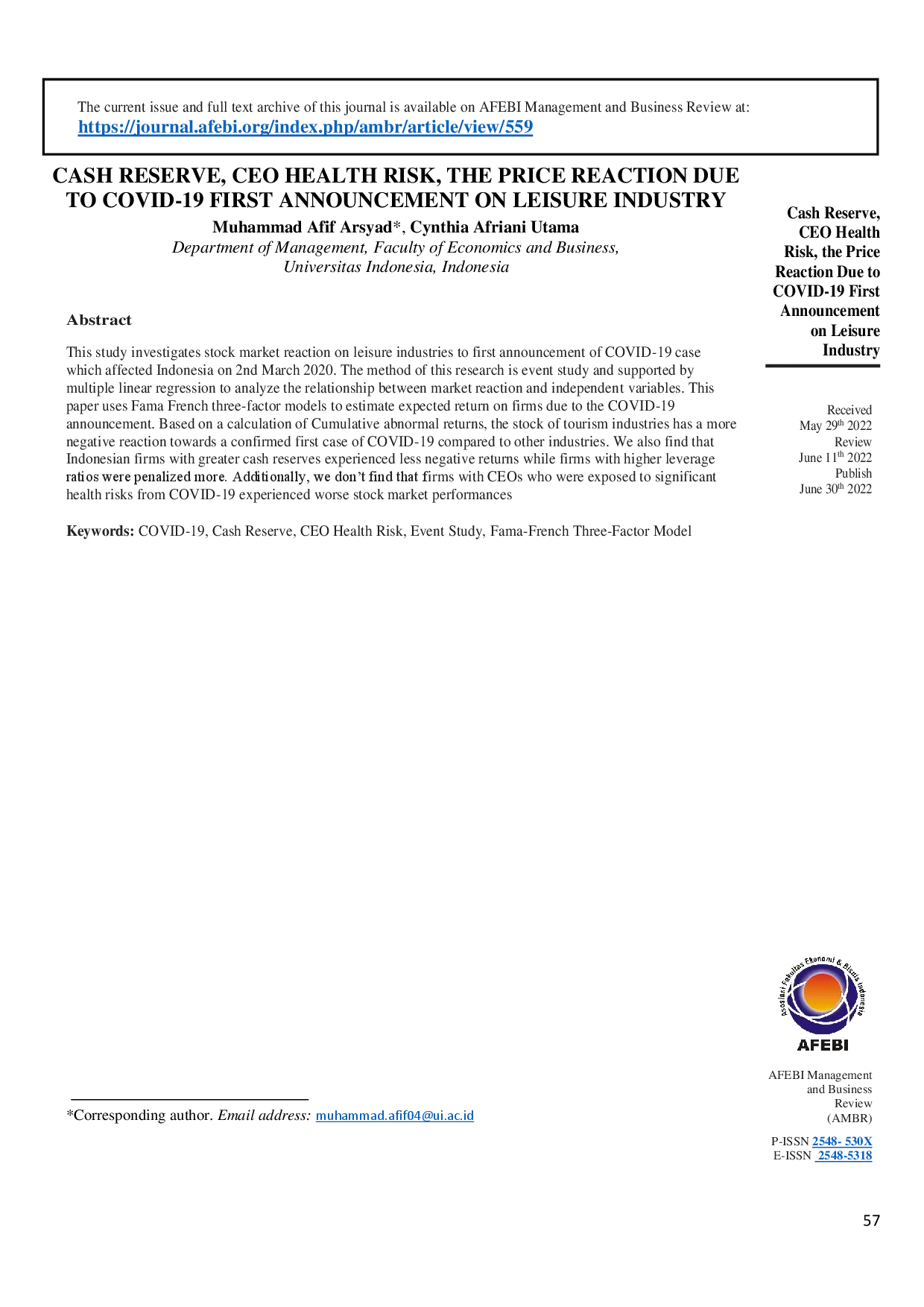 juris Cash Reserve CEO Health Risk The Price Reaction Due to COVID 19 First Announcement on Leisure Industry