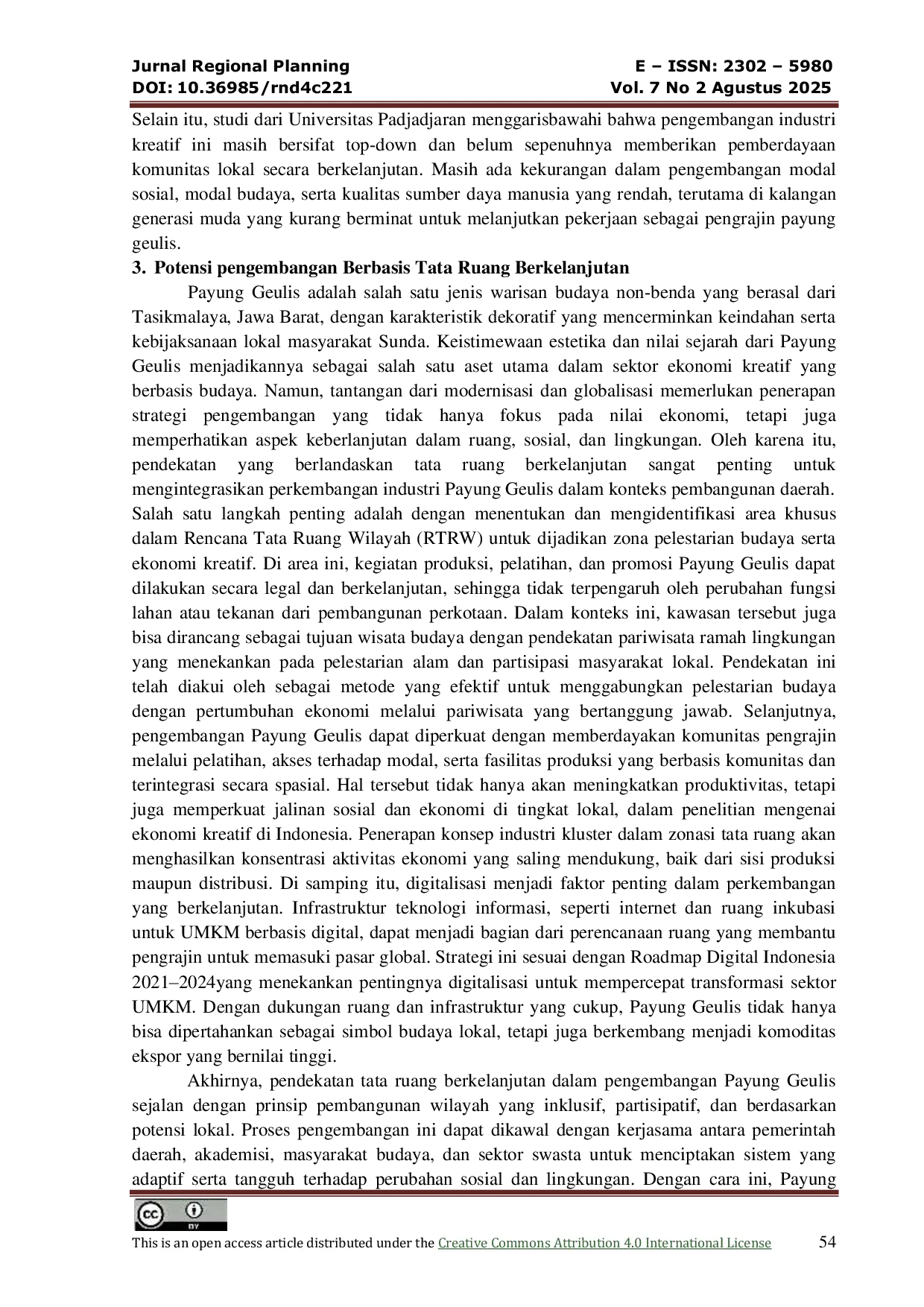 JURIS Peran Sentra Industri Payung Geulis Sebagai Penggerak Ekonomi Lokal Dalam Rencana Tata Ruang Wilayah Kecamatan Indihiang Kota Tasikmalaya