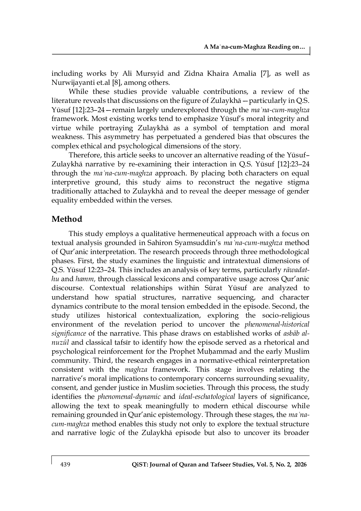 JURIS Gendered Moral Agency and Qur anic Hermeneutics of Sexuality A Ma na cum Maghza Reading on the Story of Yusuf and Zulaykha