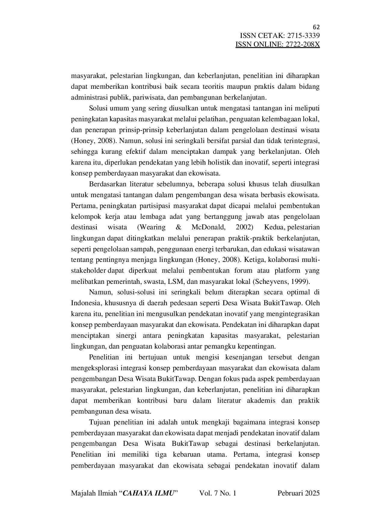 JURIS Strategi Pengembangan Desa Wisata Bukit Tawap di Kabupaten Sumenep sebagai Destinasi Berkelanjutan