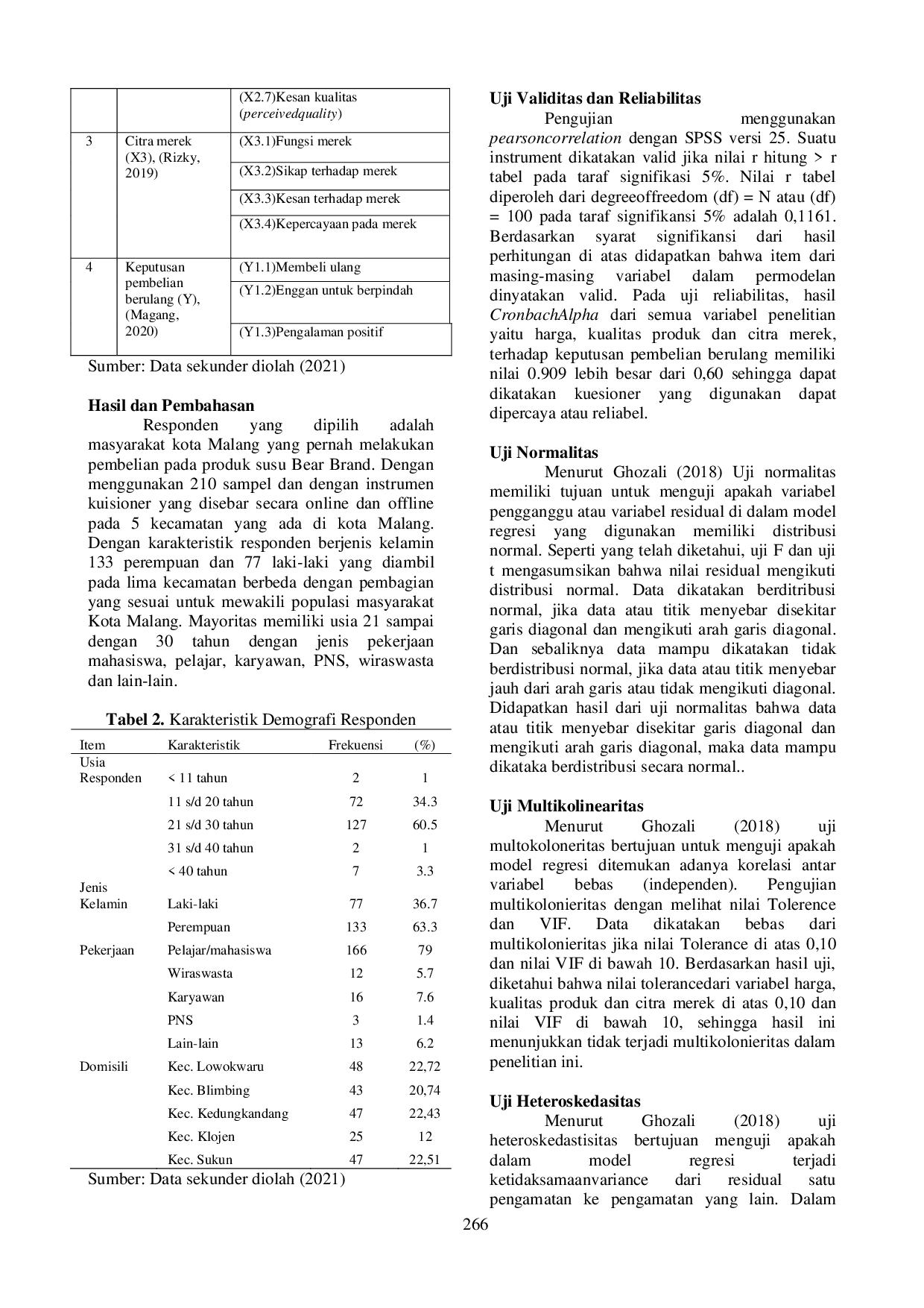 JURIS Peran Harga Kualitas Produk dan Citra Merek Terhadap Keputusan Pembelian Berulang pada Produk Susu Bear Brand di Kota Malang