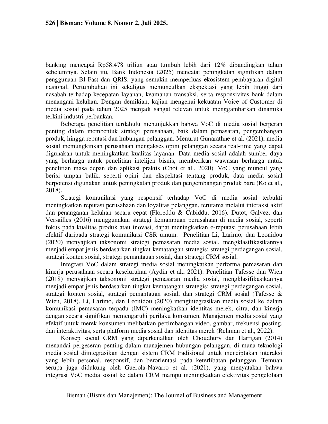 JURIS Kekuatan Voice of Customer di Media Sosial Dampaknya terhadap Respons dan Perbaikan CRM Perbankan