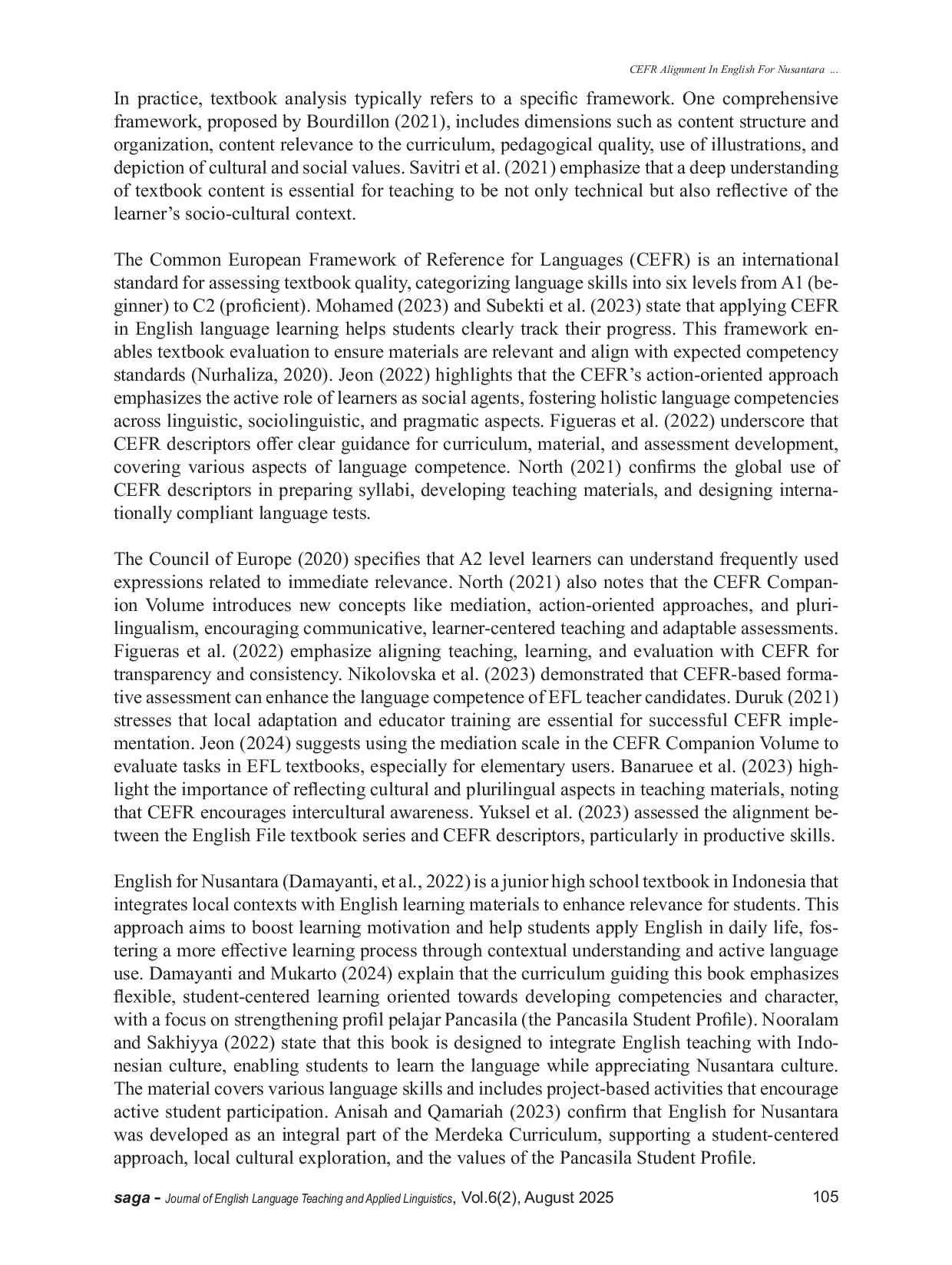 JURIS CEFR Alignment In English for Nusantara Evaluating a Junior High School Textbook