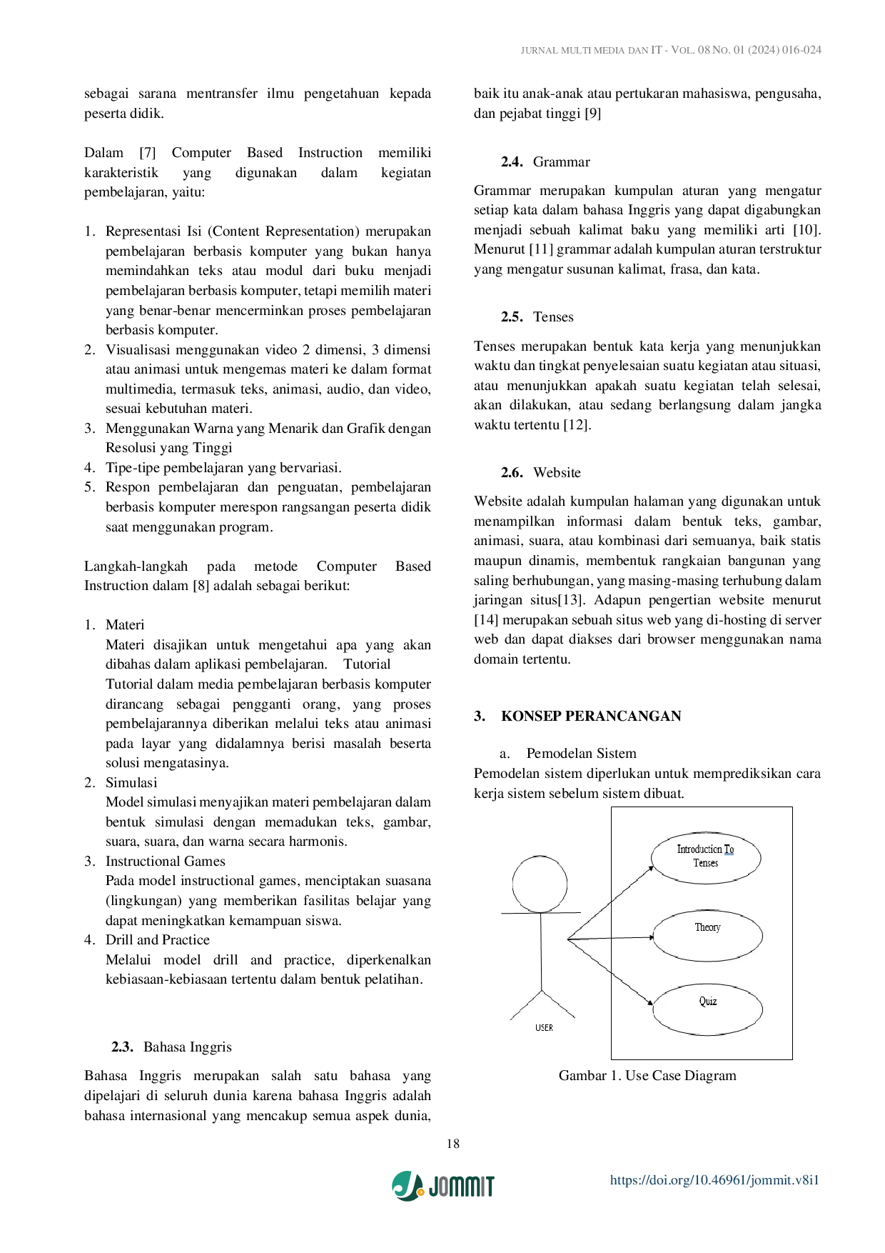 JURIS Perancangan Aplikasi Pembelajaran Tenses Pada SDN 020252 Binjai Menggunakan Metode Computer Based Instruction CBI