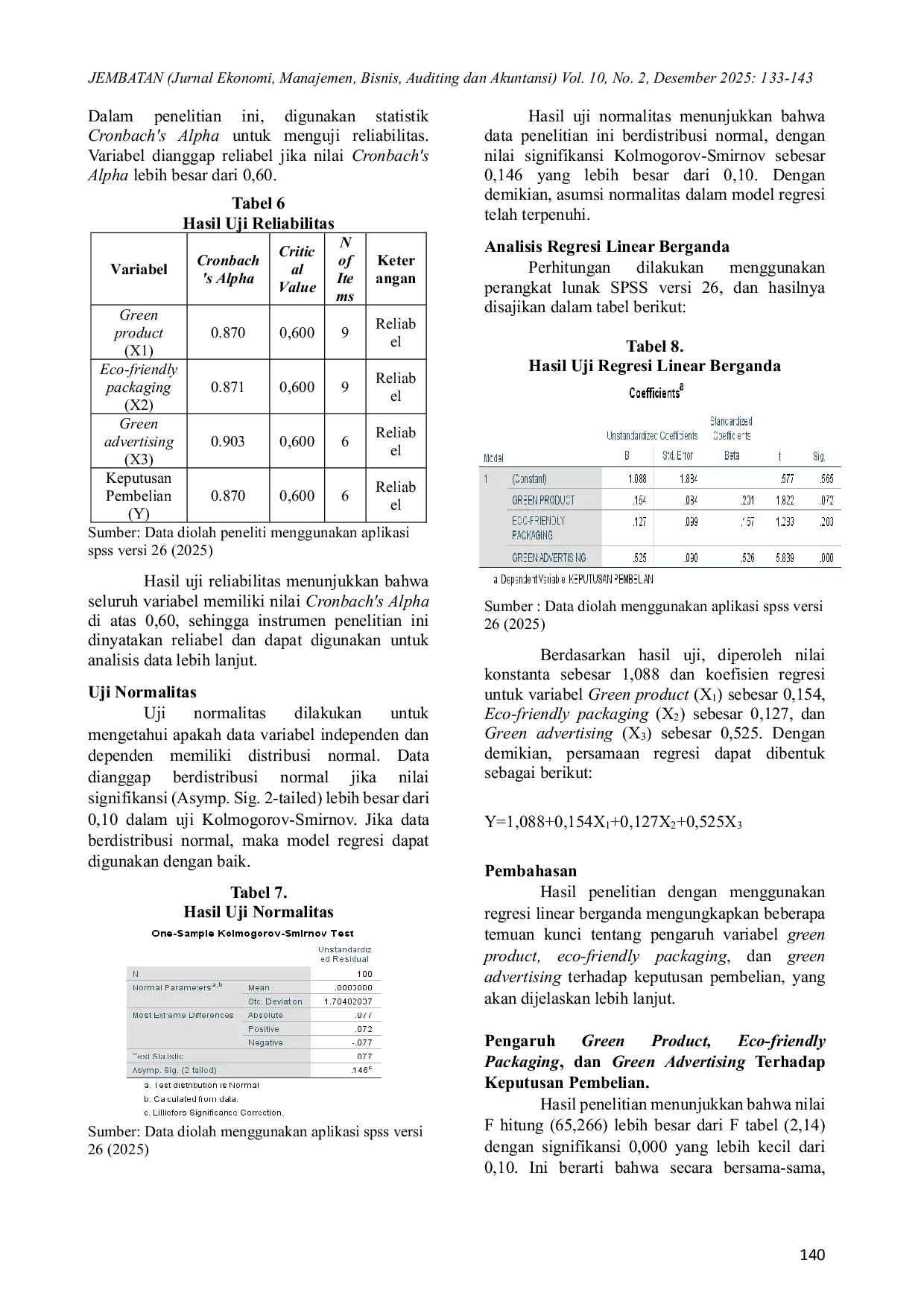 JURIS Pengaruh Green Product Eco Friendly Packaging Dan Green Advertising Terhadap Keputusan Pembelian Pada Produk Wardah Di Toko Guardian Palembang Icon