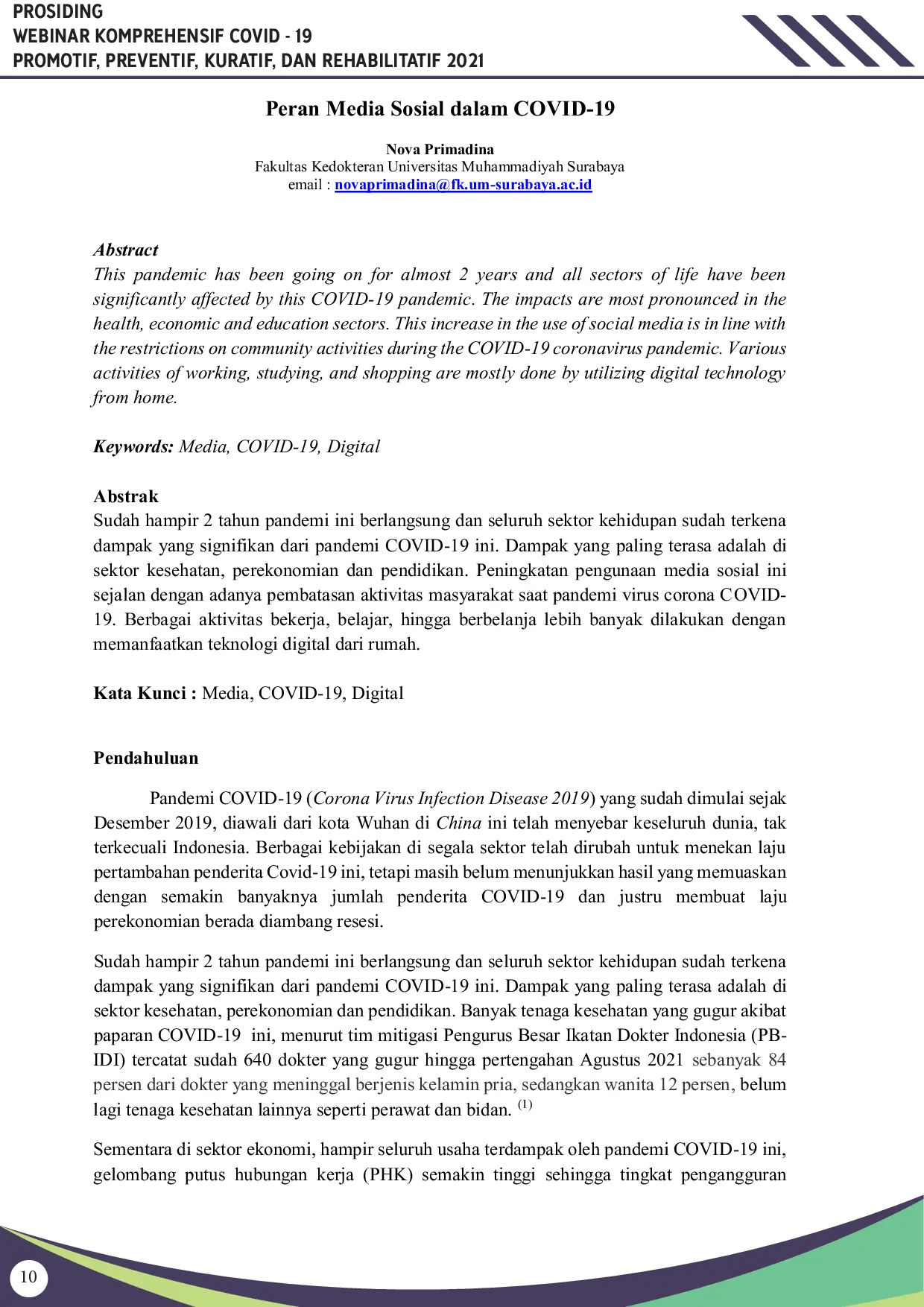 JURIS Peran Media Sosial dalam COVID 19