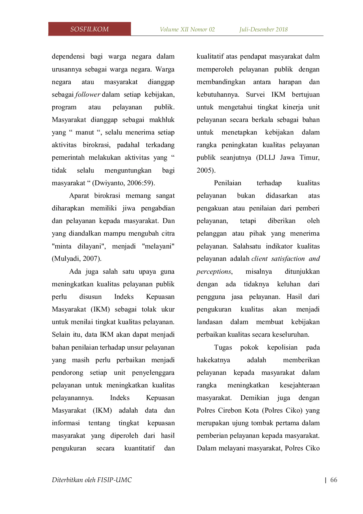 JURIS Manajemen Pelayanan Publik Prosedur Pembuatan Sim Di Polres Cirebon Kota