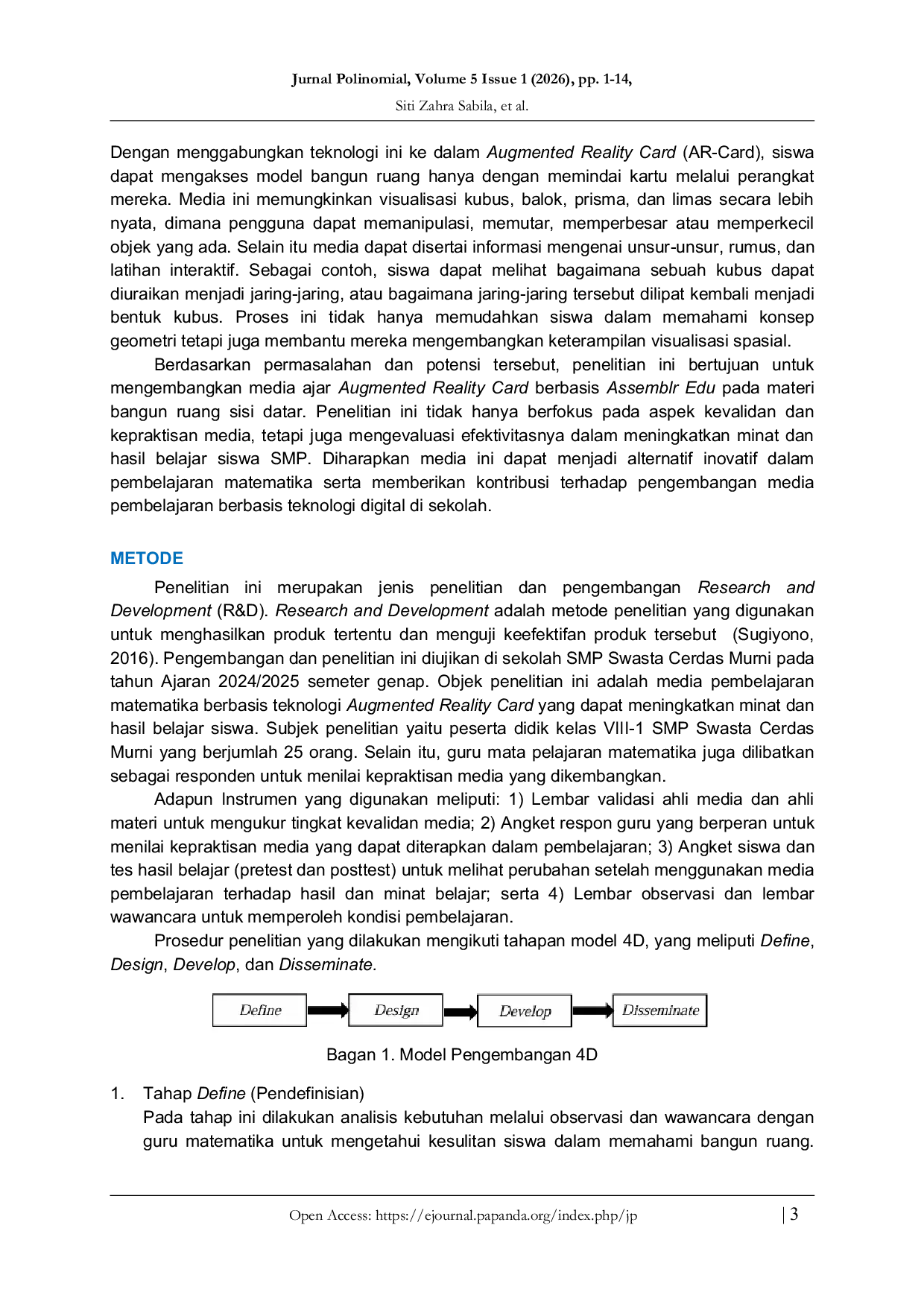 JURIS Pengembangan Media Ajar Augmented Reality Card Simulasi Pengenalan Bangun Ruang Berbasis Assemblr Edu untuk Meningkatkan Minat dan Hasil Belajar Siswa