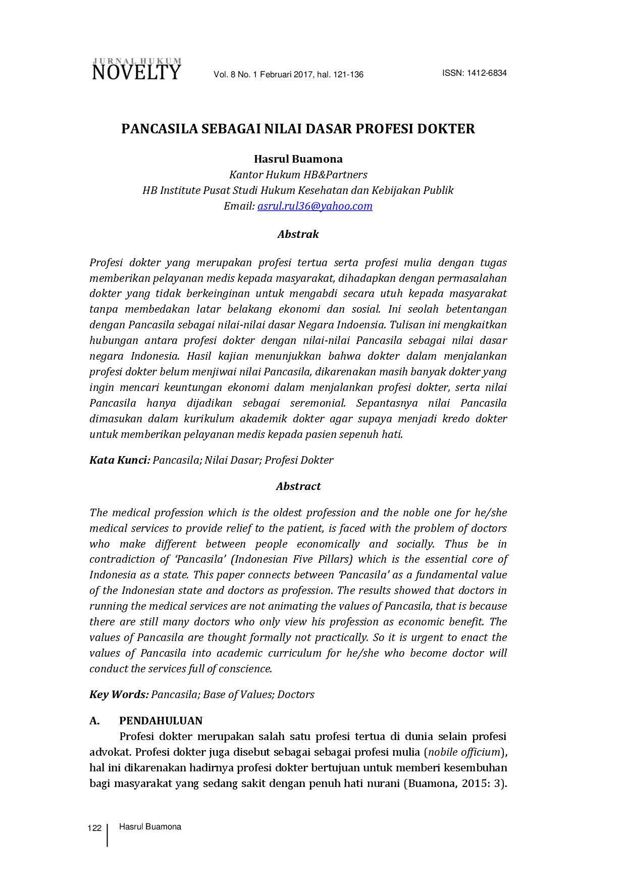 juris Pancasila Sebagai Nilai Dasar Profesi Dokter