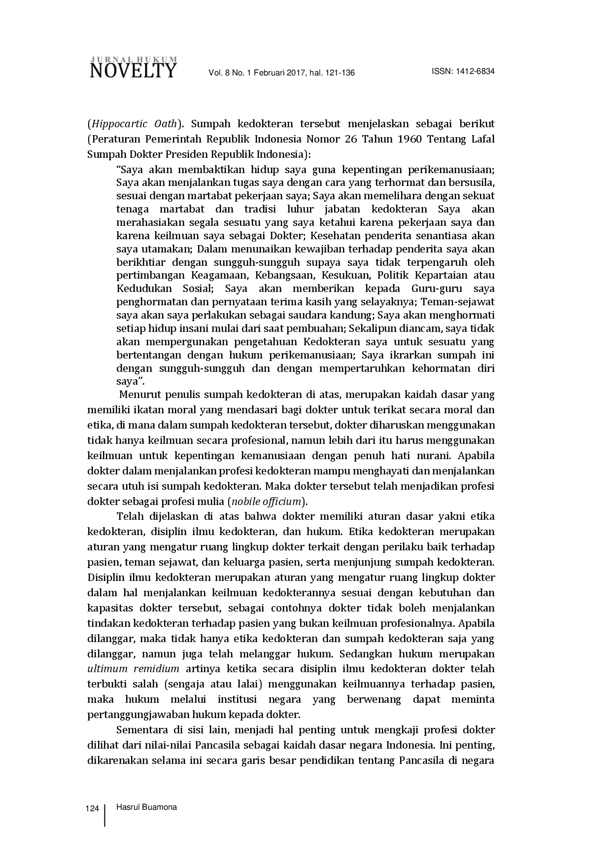 juris Pancasila Sebagai Nilai Dasar Profesi Dokter