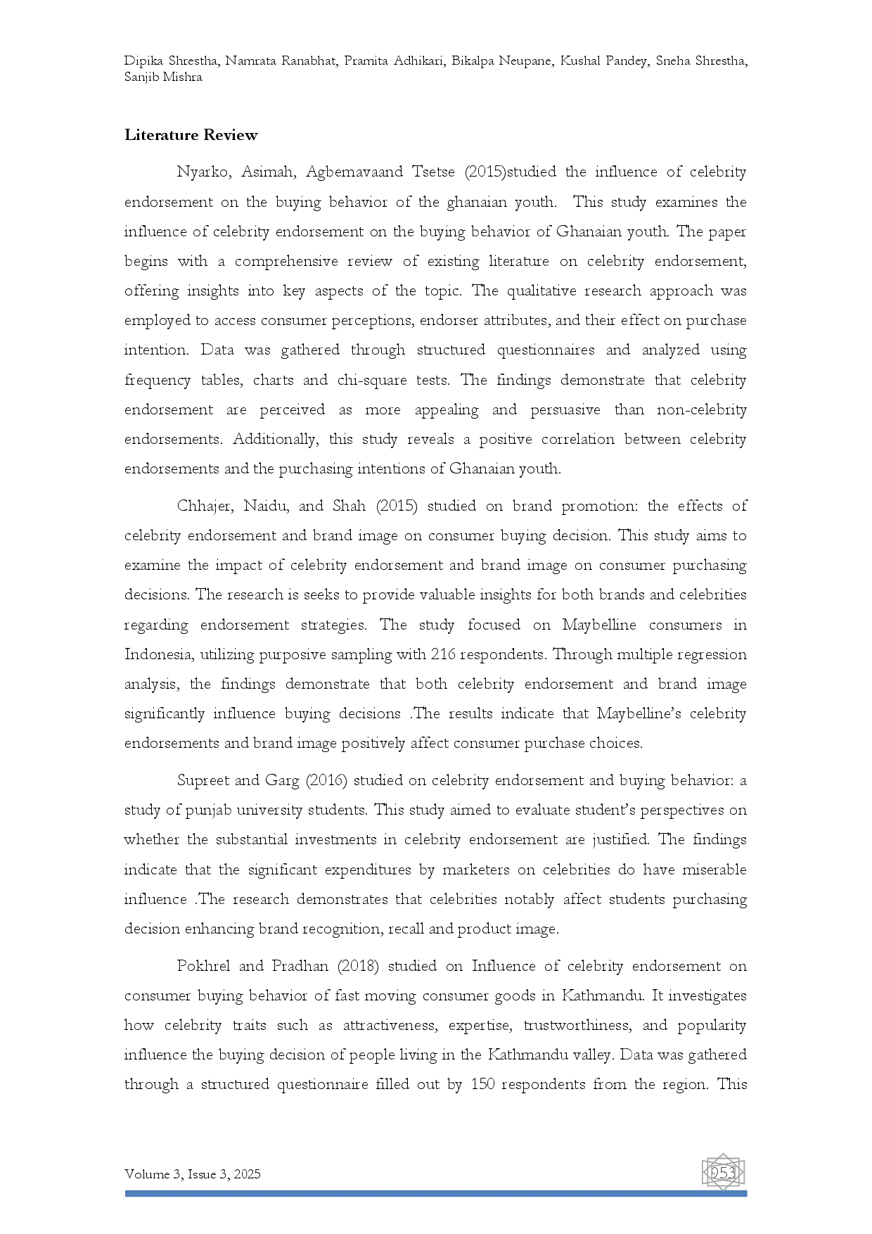 juris Students Perspectives on Celebrity Endorsement and Purchase Behavior