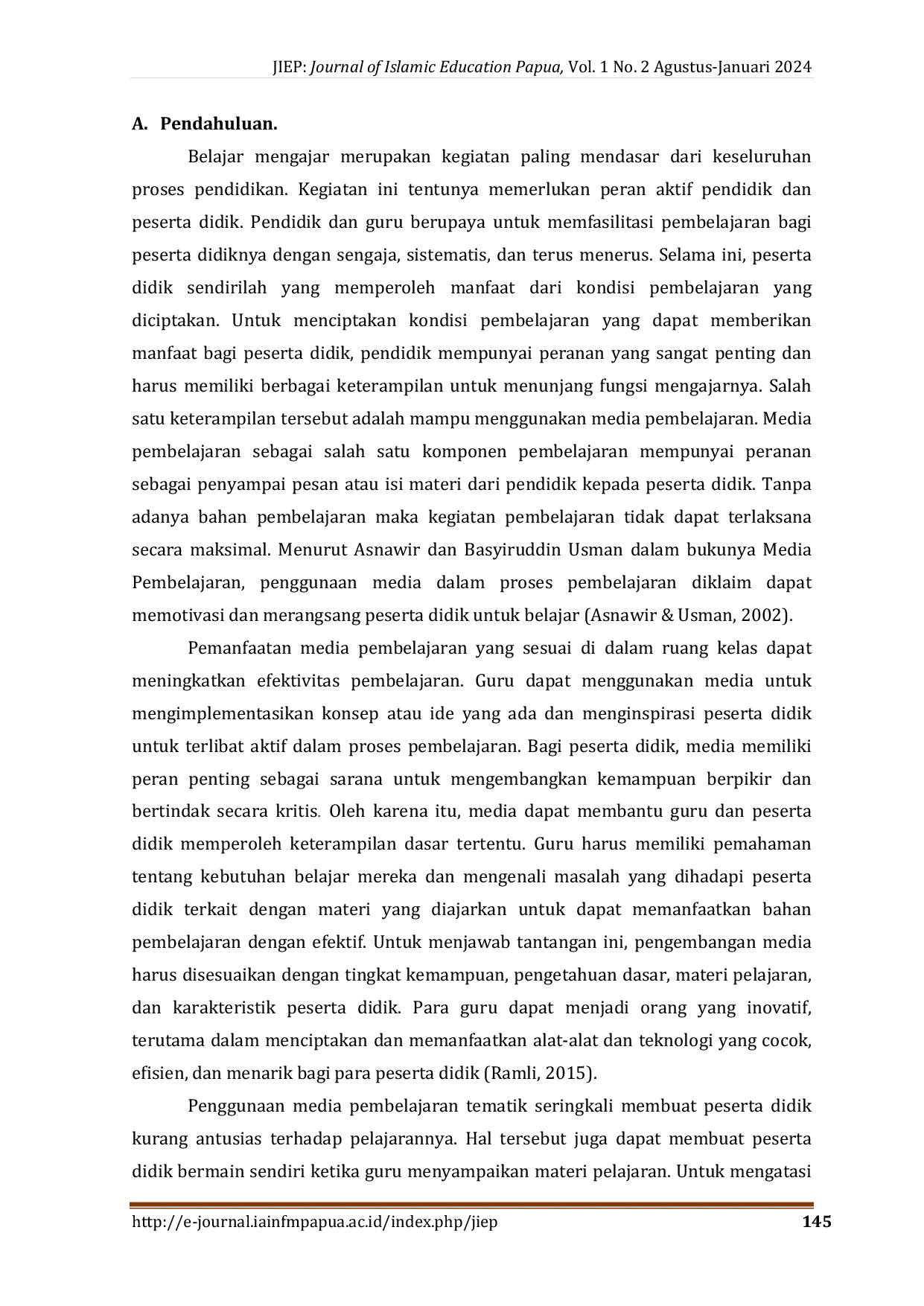 JURIS Desain dan Produksi Media Pembelajaran PAI Berbasis Multimedia Interaktif