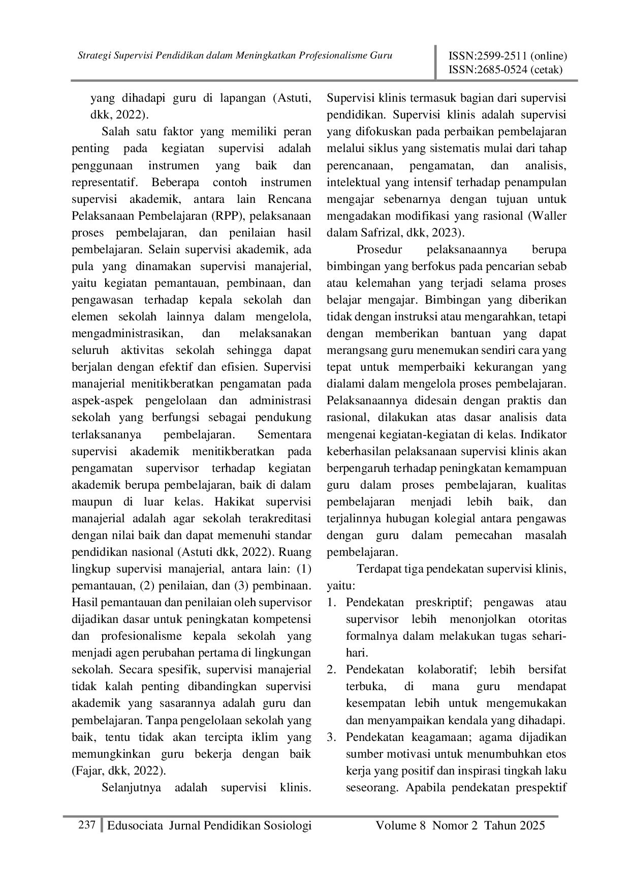 JURIS Strategi Supervisi Pendidikan dalam Meningkatkan Profesionalisme Guru