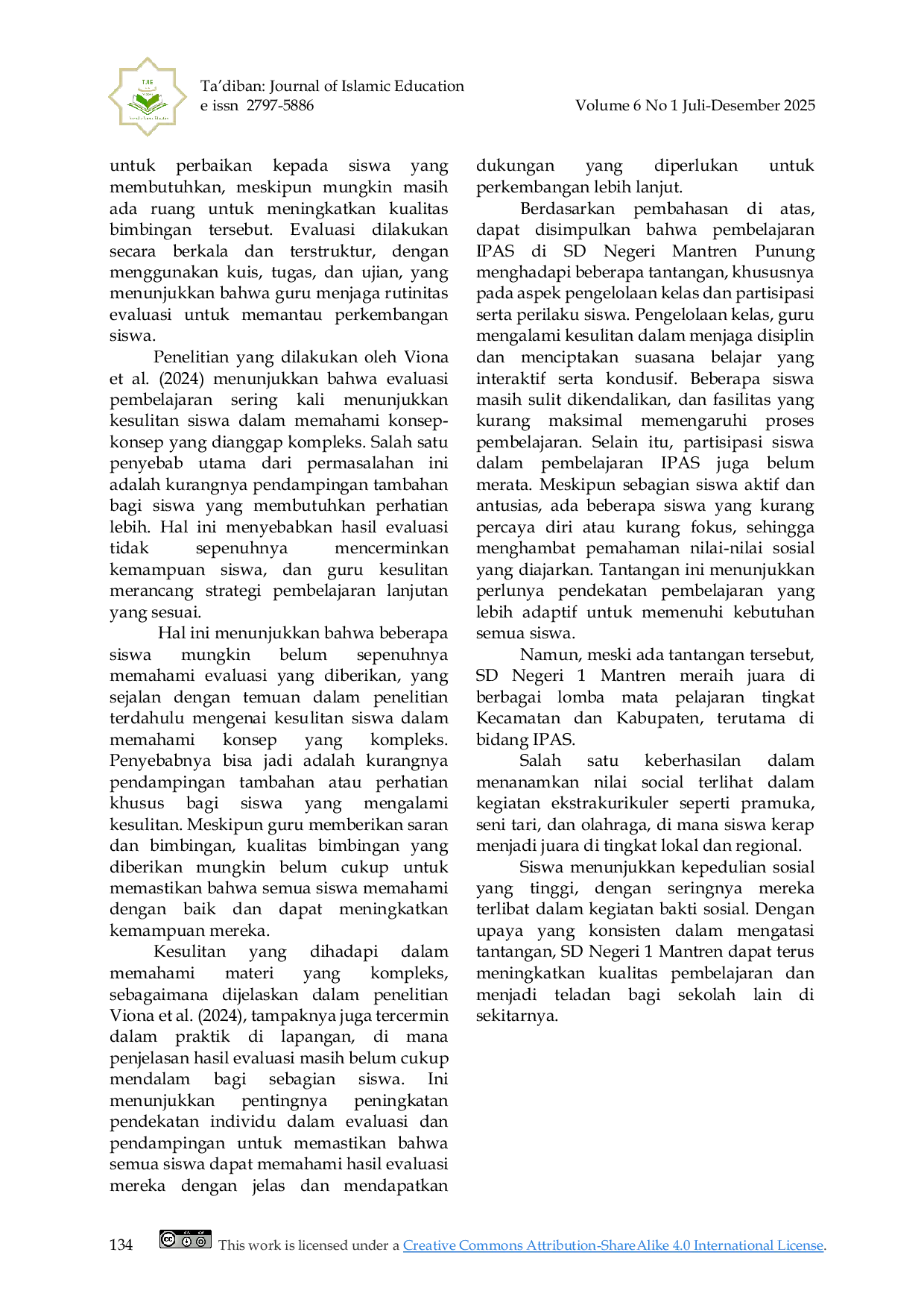 JURIS Menghidupkan Nilai Sosial dalam Pembelajaran IPAS Peran Guru dan Dinamika Kelas di SD Negeri Mantren