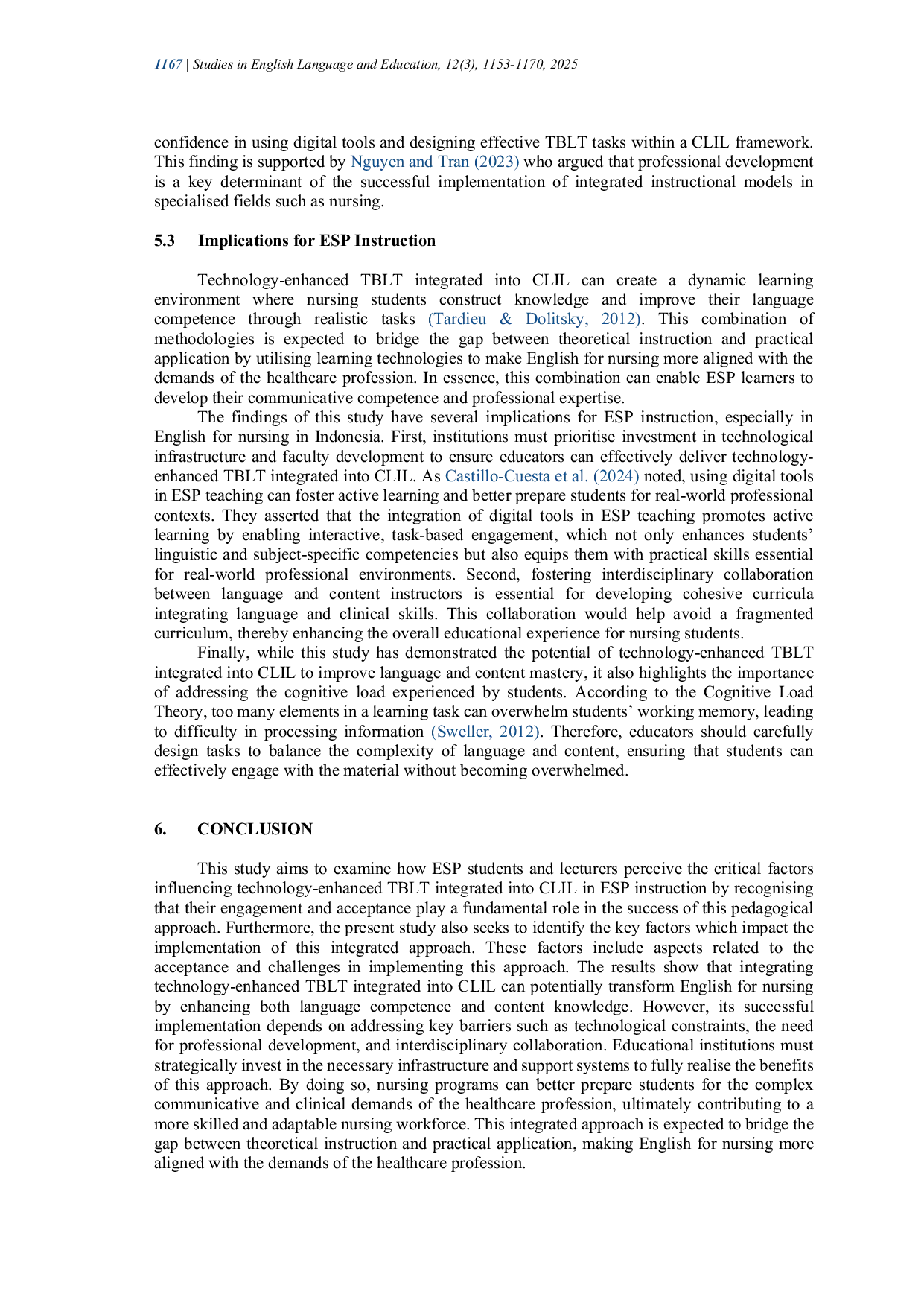 JURIS Bridging language and nursing proficiency Technology enhanced TBLT integrated into CLIL in ESP instruction