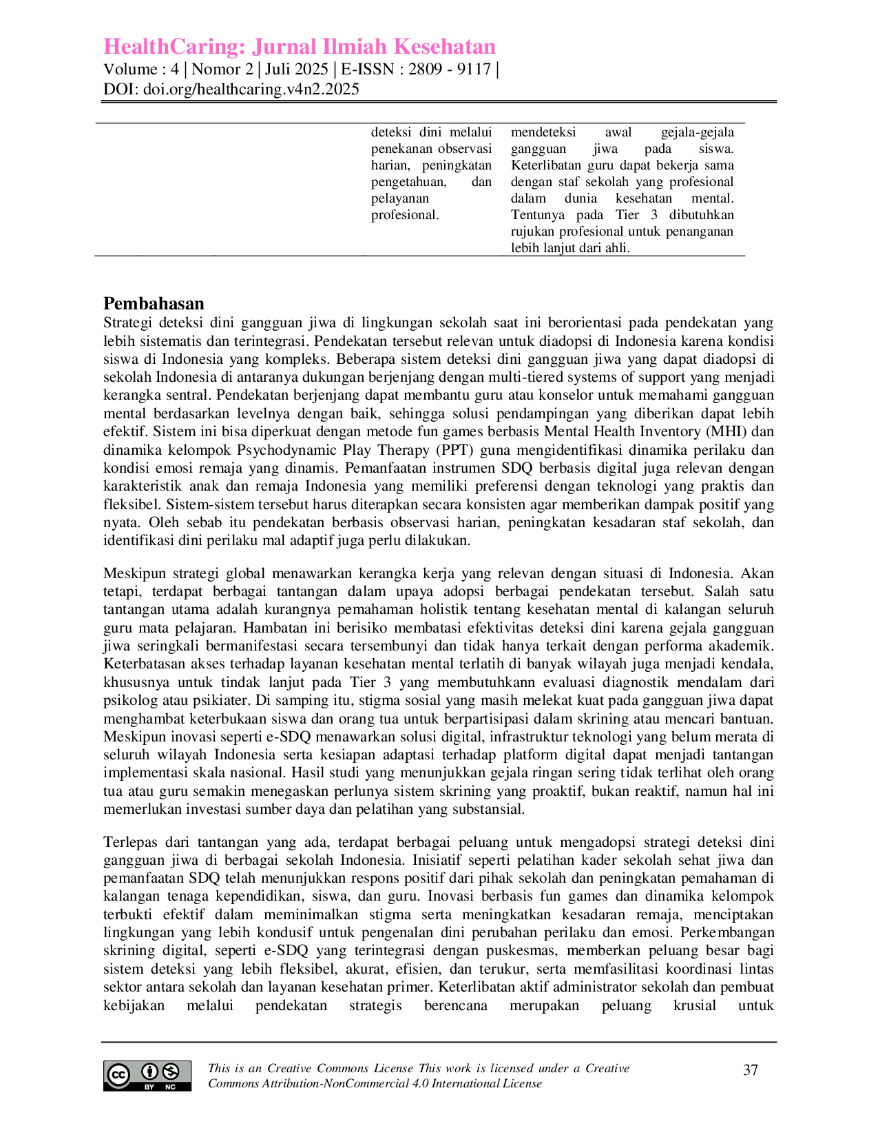 JURIS Peran Sekolah sebagai Deteksi Dini Gangguan Jiwa Anak dan Remaja