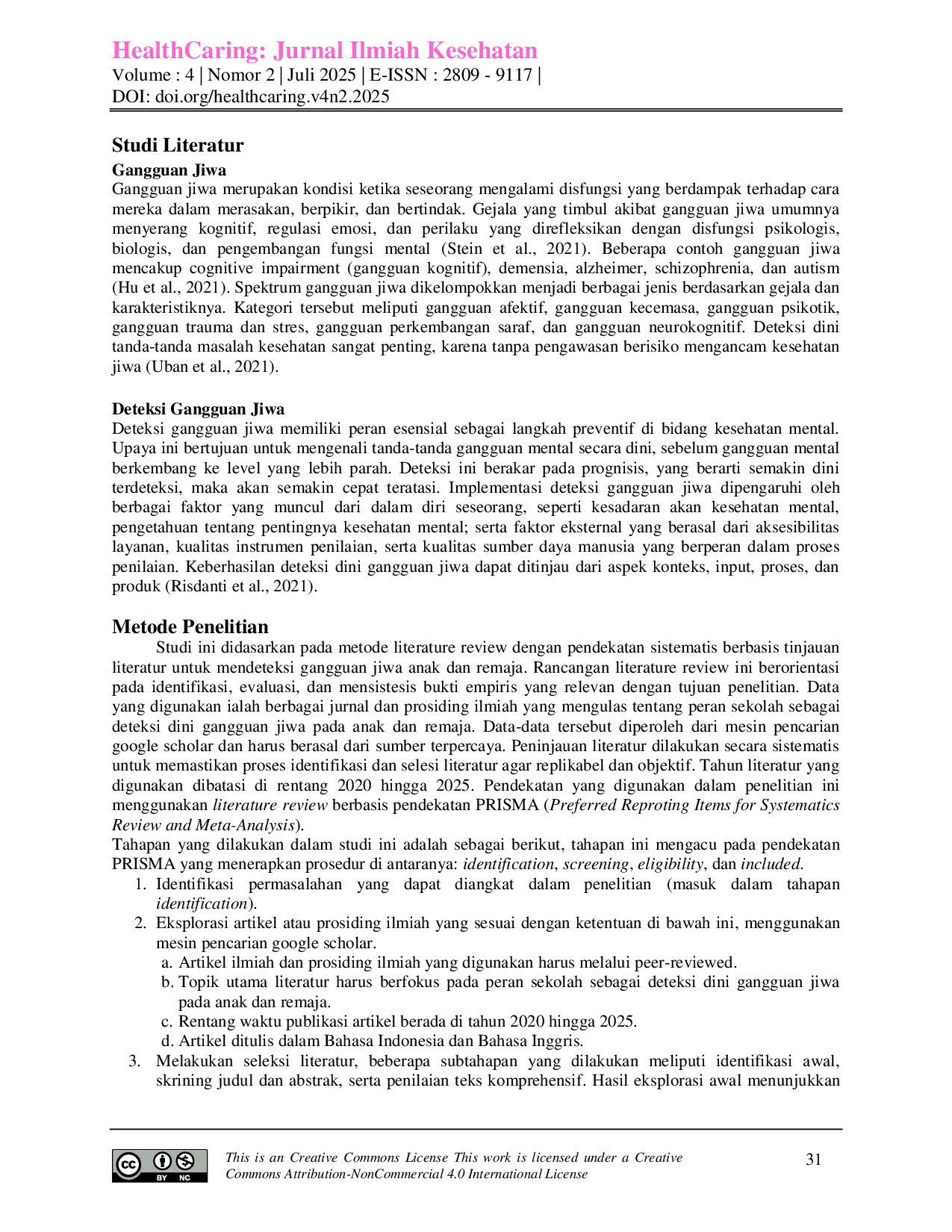 JURIS Peran Sekolah sebagai Deteksi Dini Gangguan Jiwa Anak dan Remaja