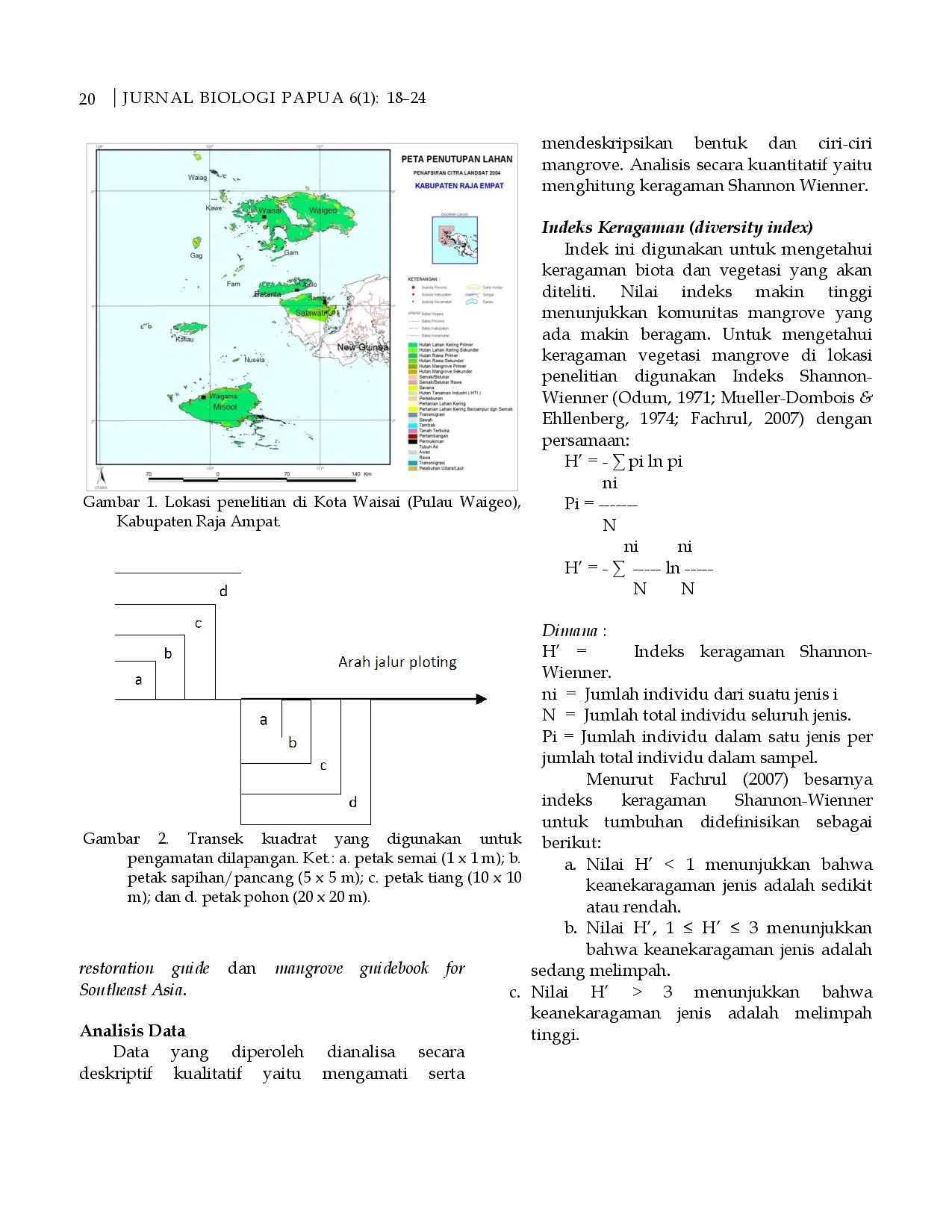 juris Studi Ekologi Hutan Mangrove di Kota Waisai Kabupaten Raja Ampat Papua Barat