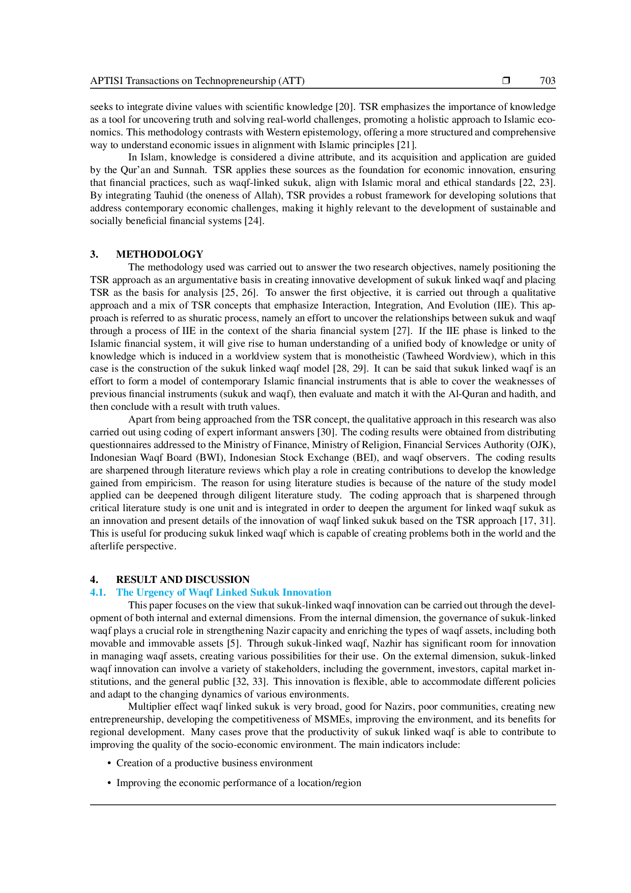 JURIS Tawhidi String Relationship TSR Approach to Entrepreneurial Growth in Waqf Linked Sukuk