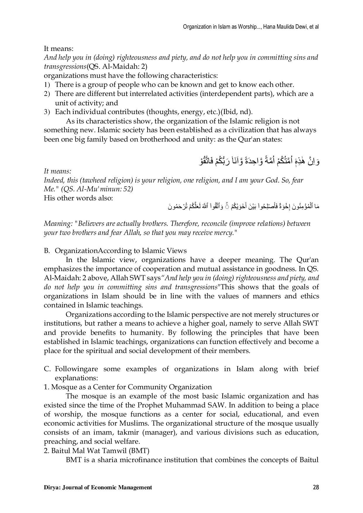 JURIS Organization In Islam As Worship