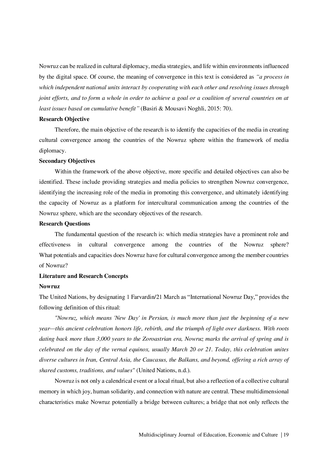 JURIS Media Diplomacy in the Cultural Convergence of the Nowruz Region