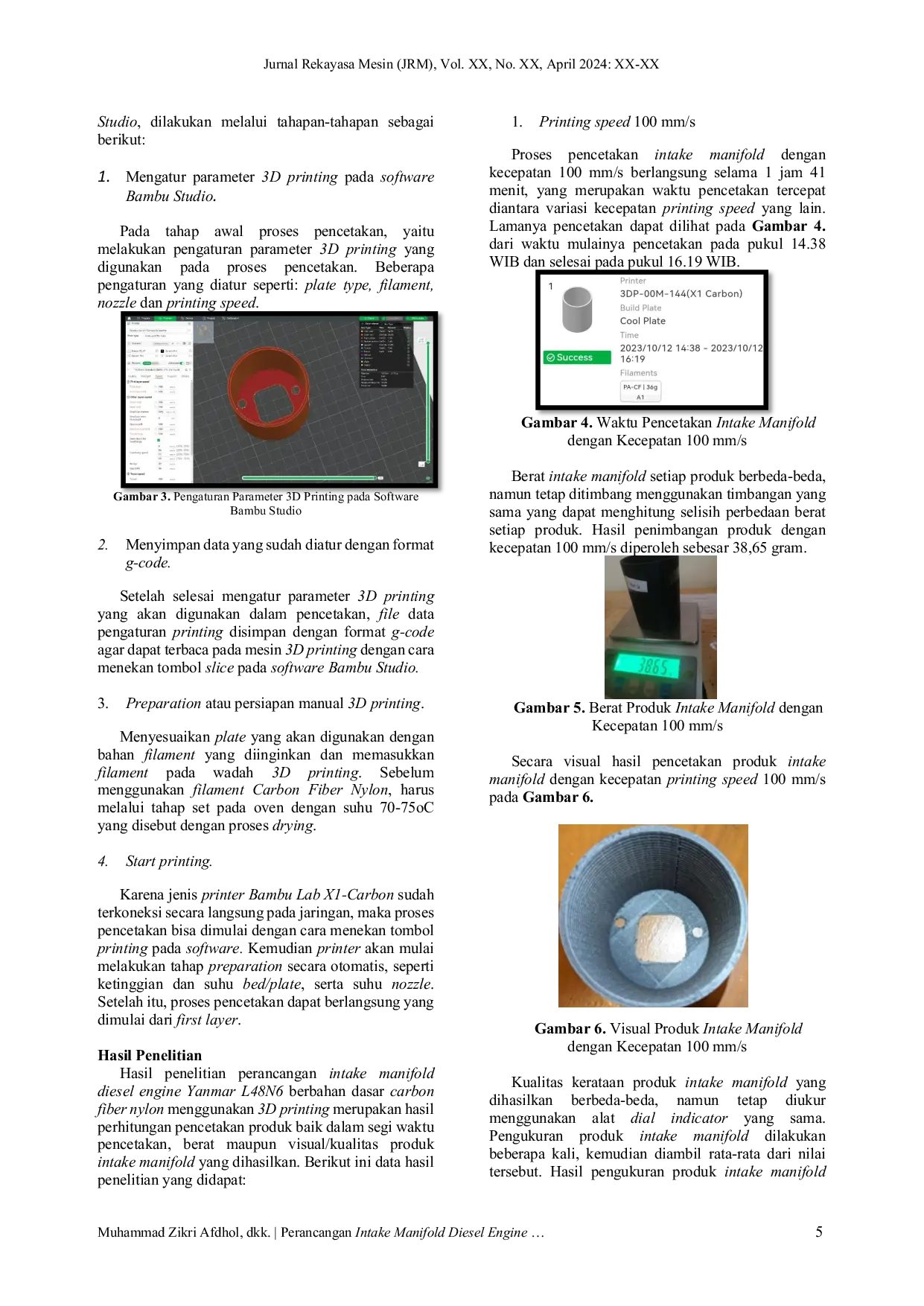 JURIS Perancangan Intake Manifold Diesel Engine Yanmar L48N6 dengan Metode Fused Deposition Modelling